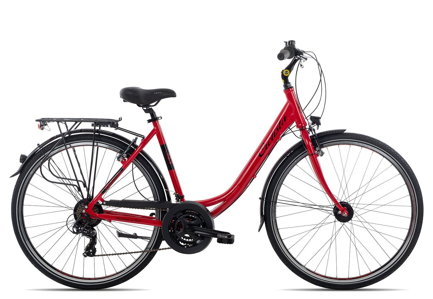 Ciclista Cityrad Ponte Vecchio Wave, 21 Gang Shimano Tourney 21 Schaltwerk, Kettenschaltung, Citybike Damen 28 Zoll rot/orange