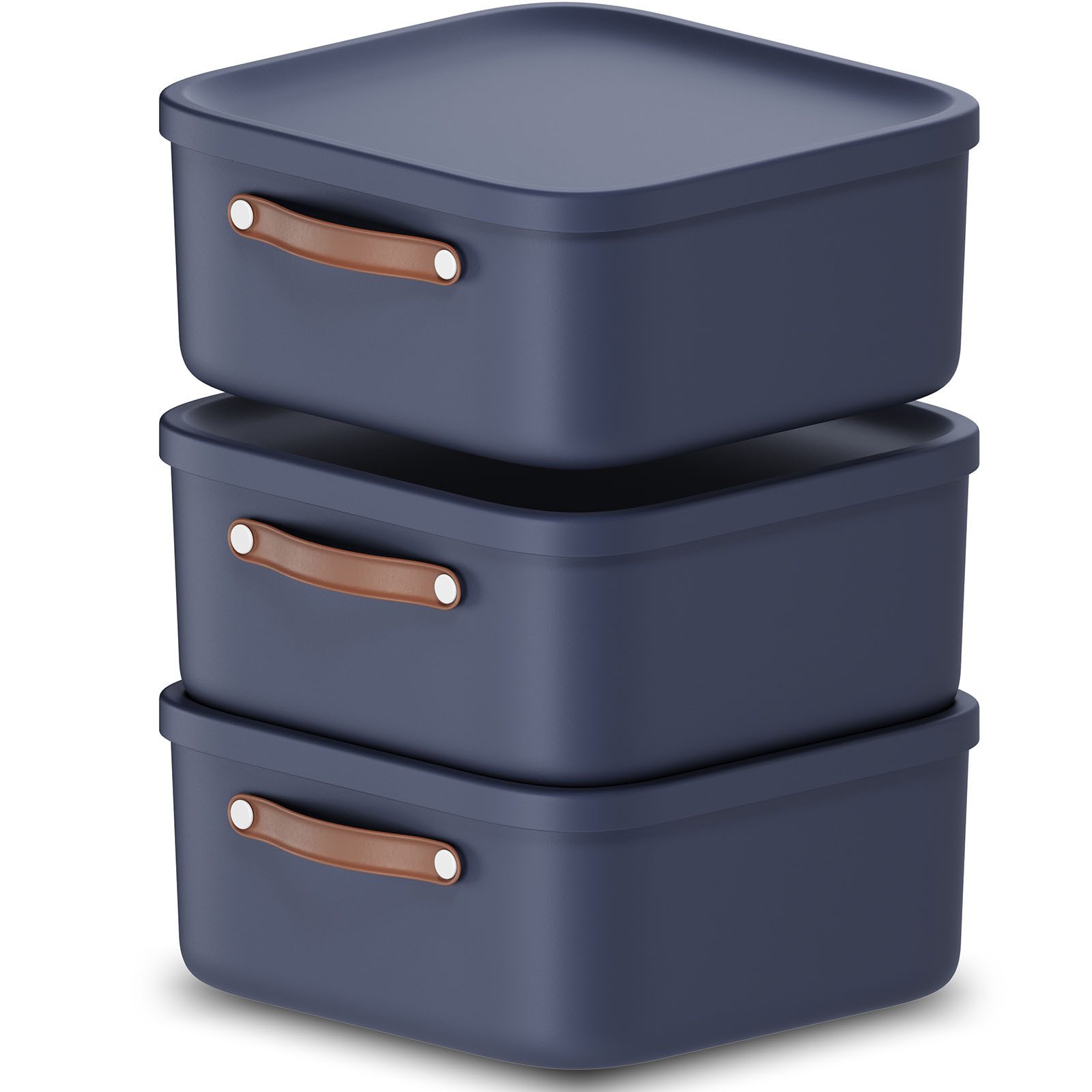 Stapelbox 3er-Set Kiste mit Deckel Maloja 20l