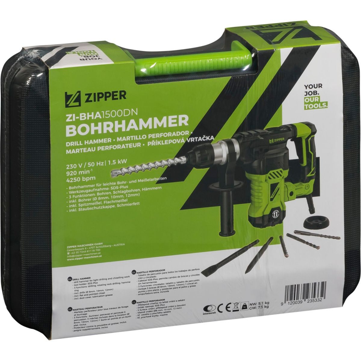 ZIPPER Bohrhammer ZI-BHA1500DN Bohrhammer günstig online kaufen