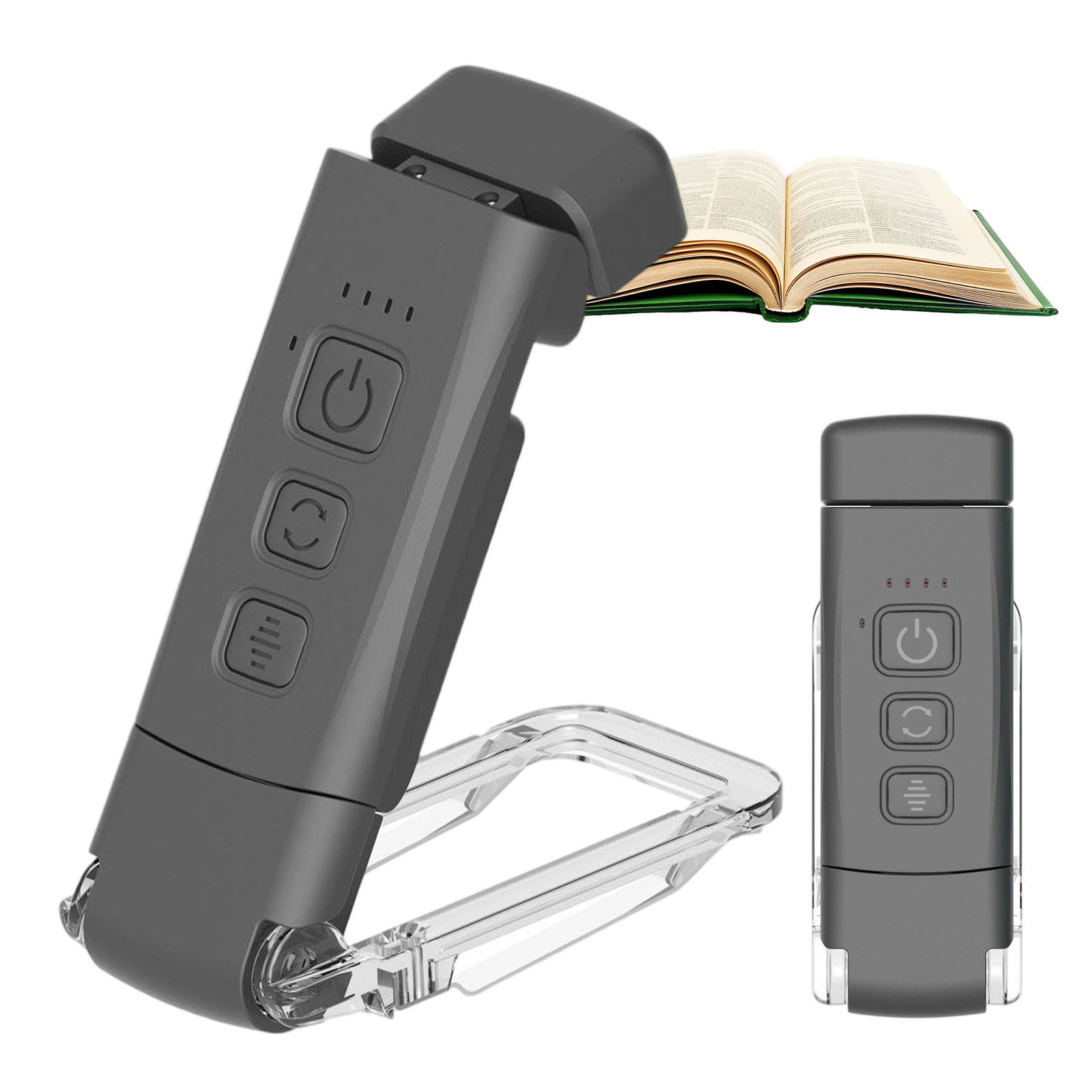 REDOM LED Leselampe Buchlampe Reisen faltbar dimmbar USB wiederaufladbare LED Buchlampe, mit Flexiblem Arm, USB Ladung, tragbare, 3 Lichtfarben, Clip-Lampe für Bücher dimmbar 5 Helligkeitsstufen