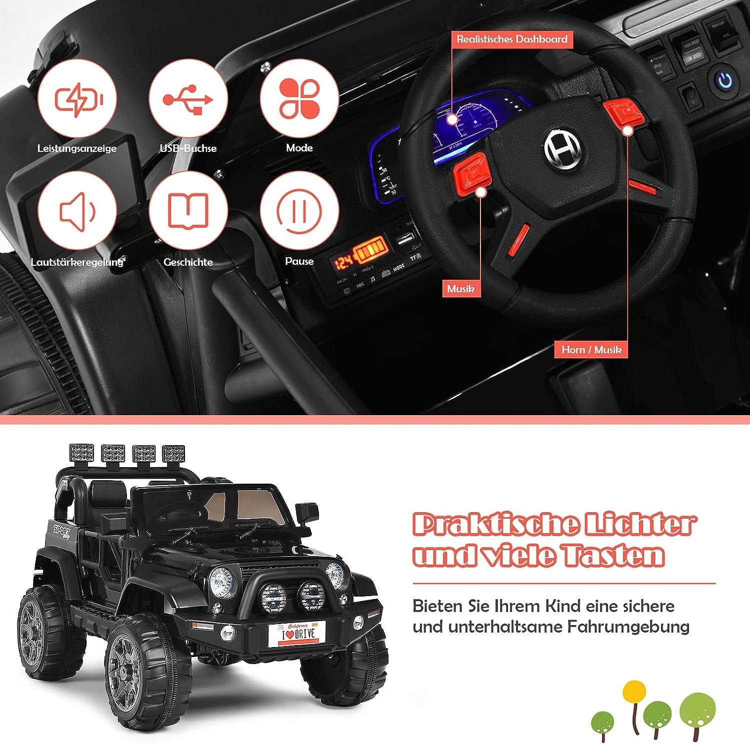 KOMFOTTEU Elektro-Kinderauto 2-Sitz, mit Fernbedienung, LED günstig online kaufen