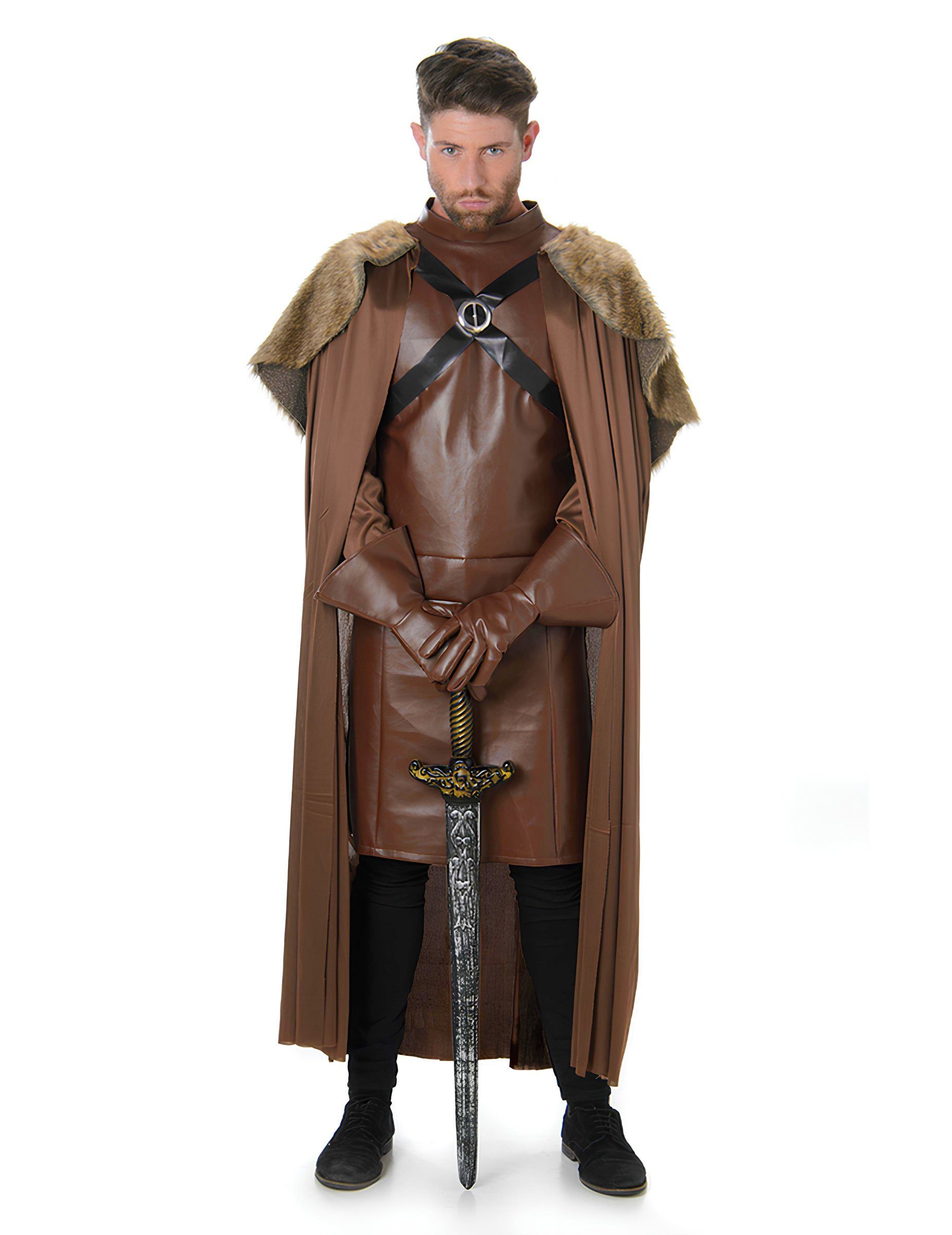 REDSUN Kostüm Ritter-Herrenkostüm Mittelalter König des Nordens braun
