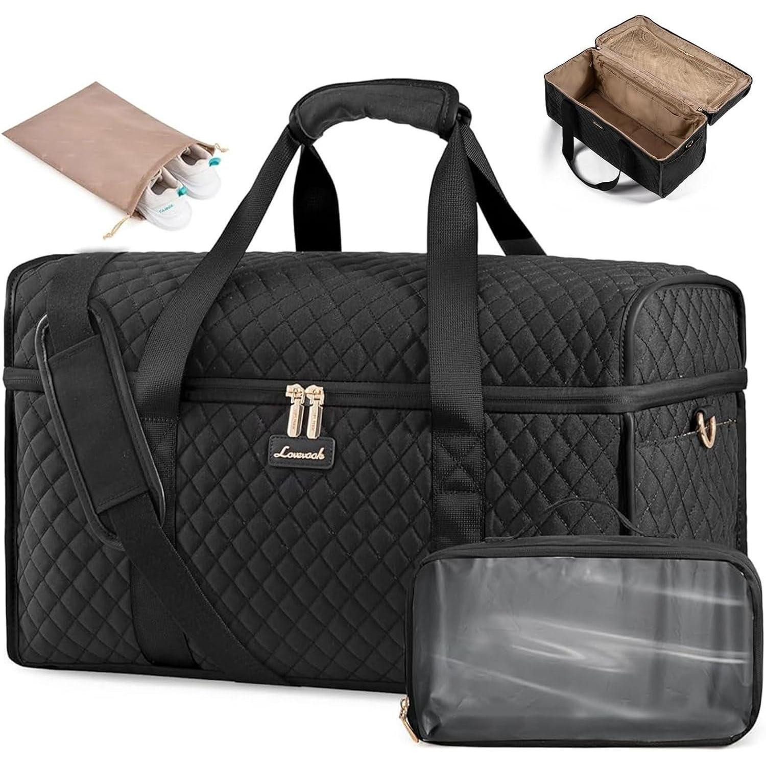 LuxusKollektion Weekender Große Reisetasche Damen Handgepäck Weekender Schwarz