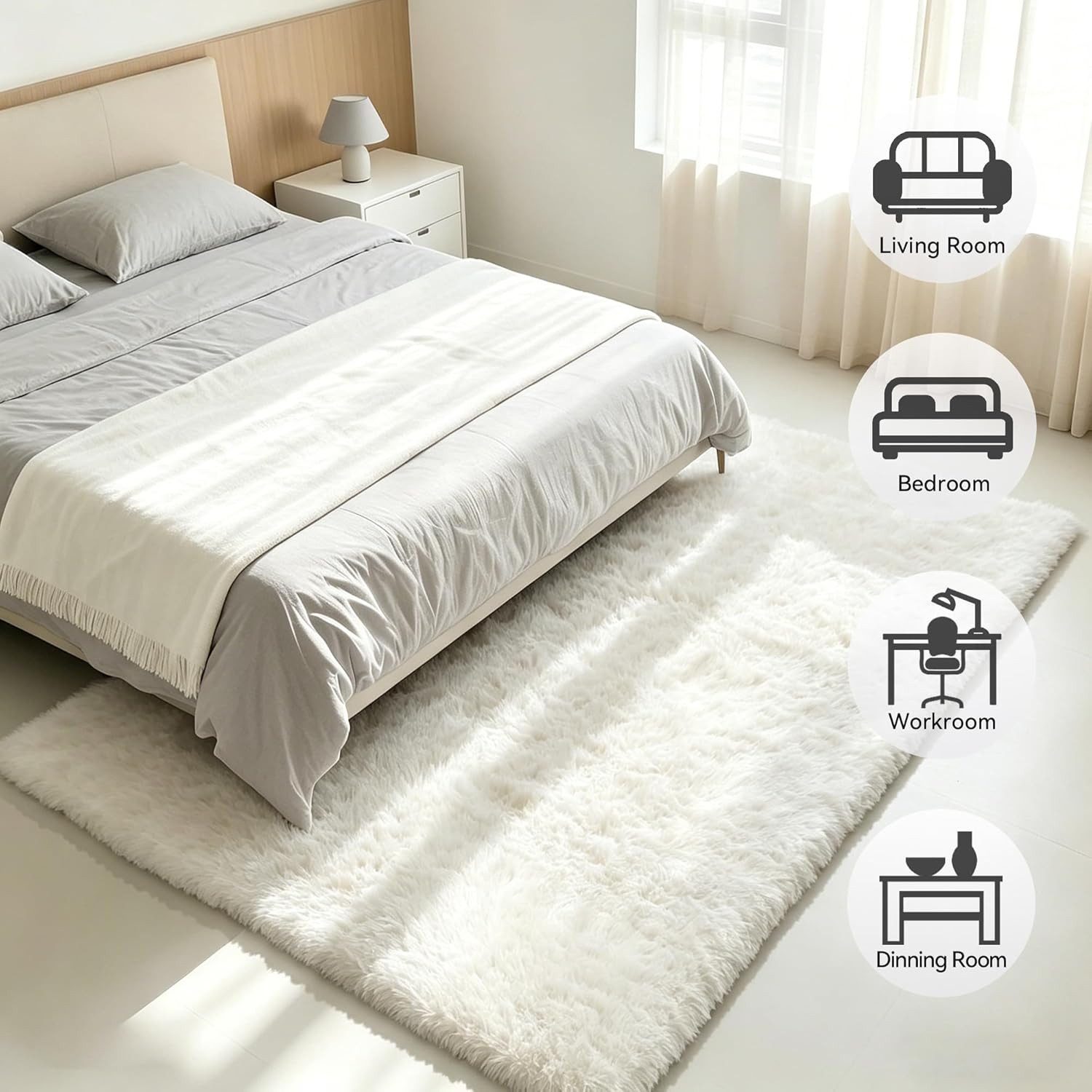 MCC direct Hochflor-Teppich Hochflor-Teppich – luxuriöser Flauschteppich - 7 Größen & 7 Farben – Bild 3 von 4