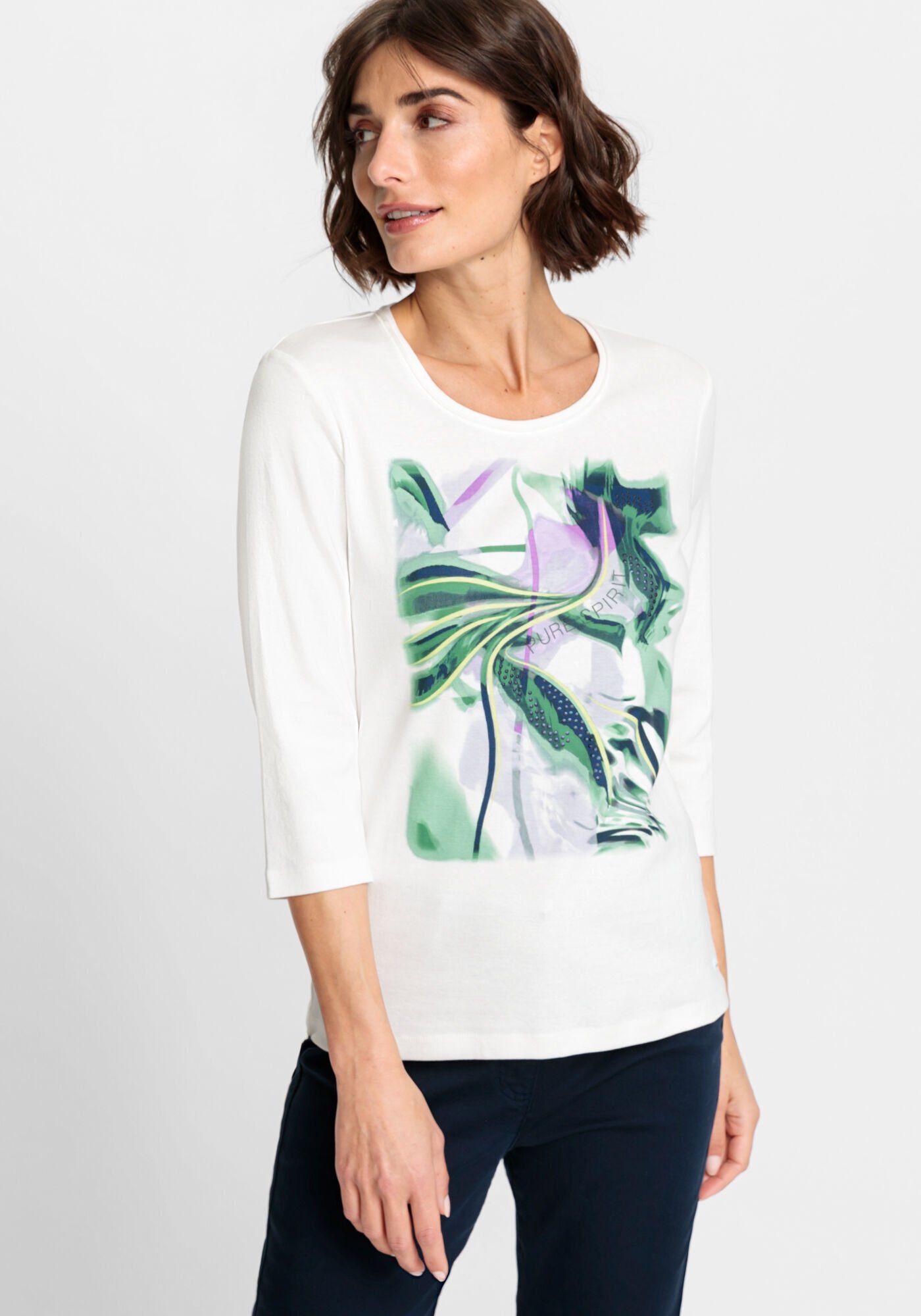 Print-Shirt Print Olsen floralem mit