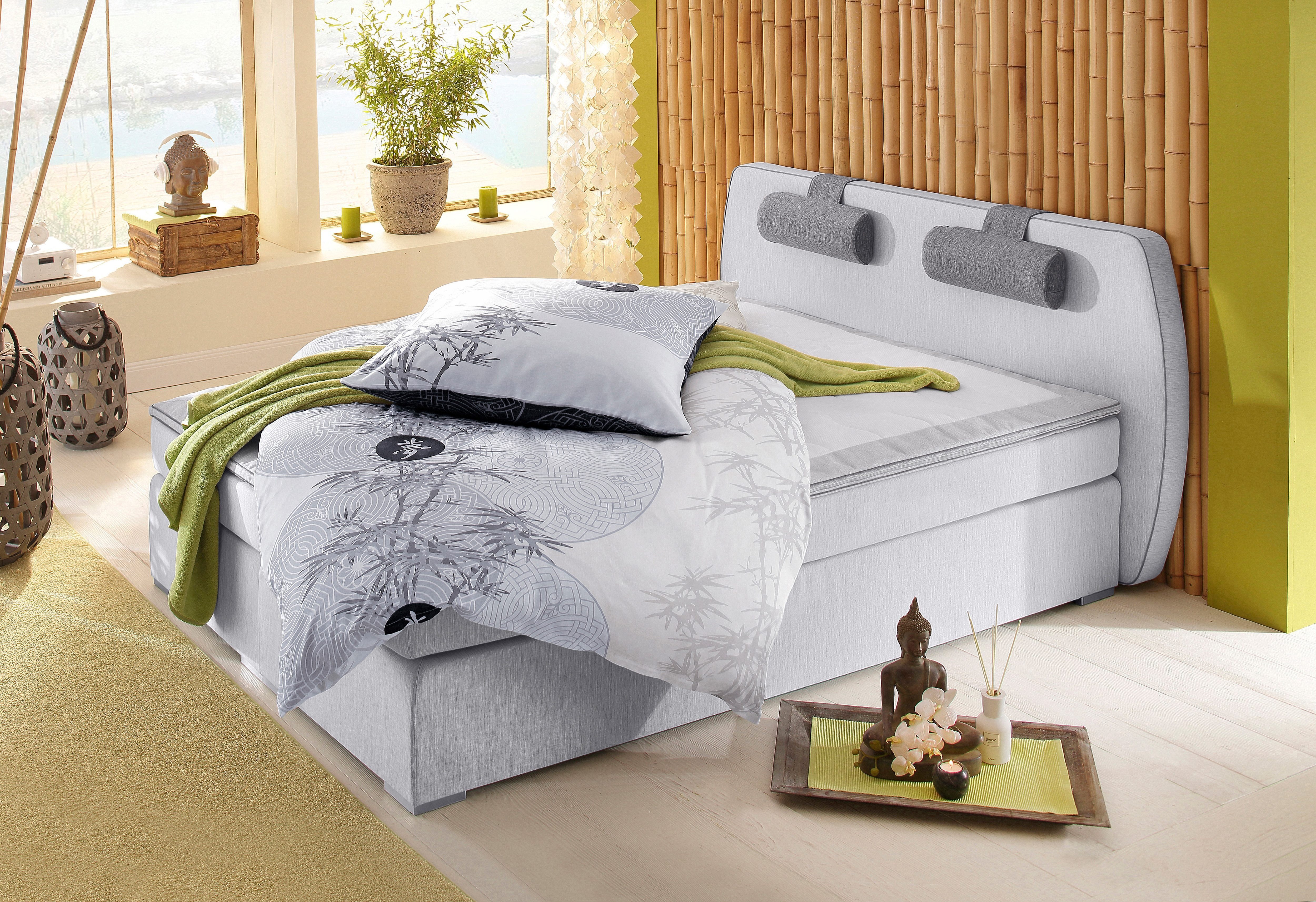 ATLANTIC home collection Boxspringbett Rex, mit Topper und verstellbaren Nackenkissen