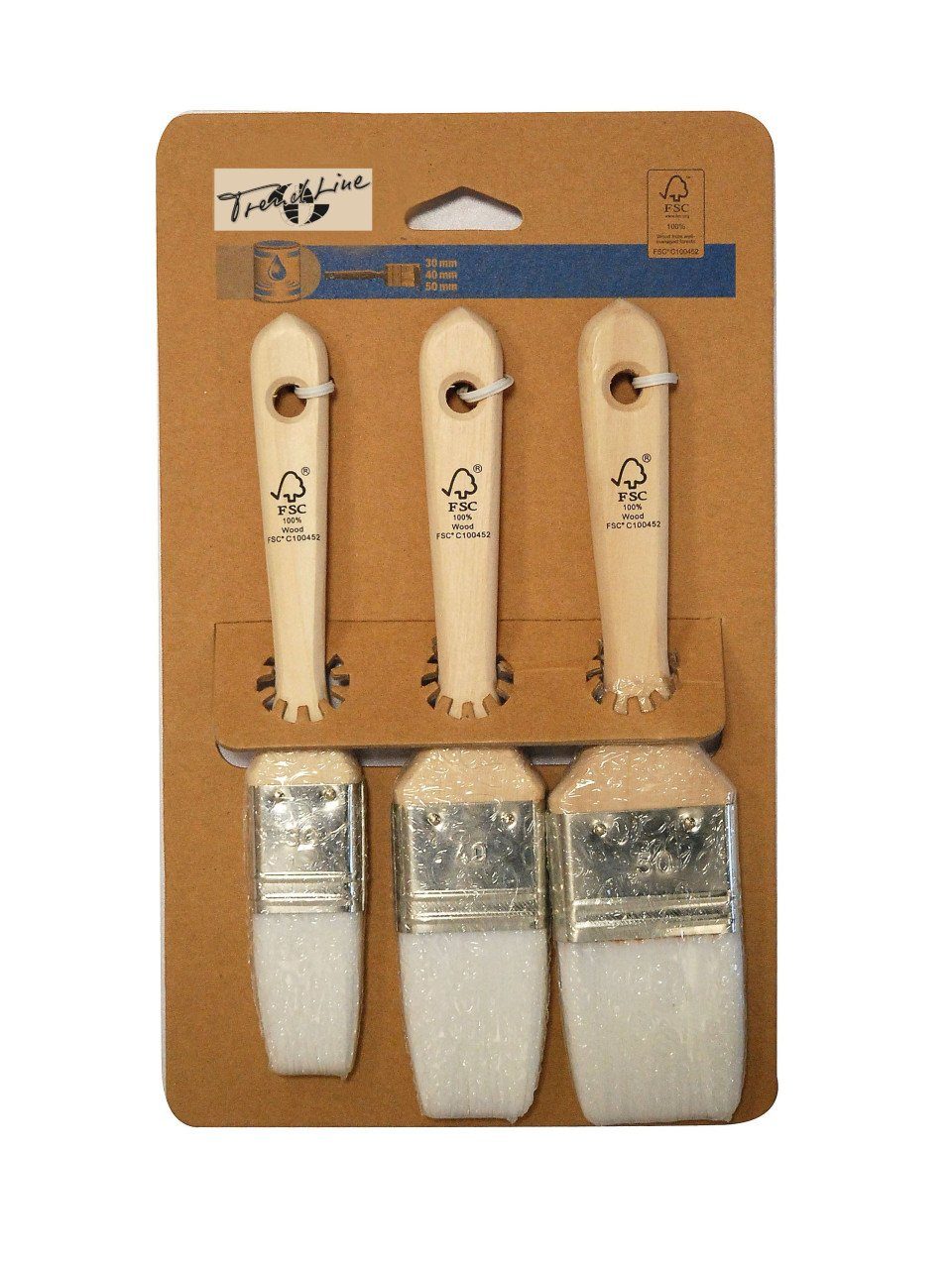 Trend Line Pinsel TrendLine Acryl Pinsel-Set 3-teilig 30 mm, 40 mm