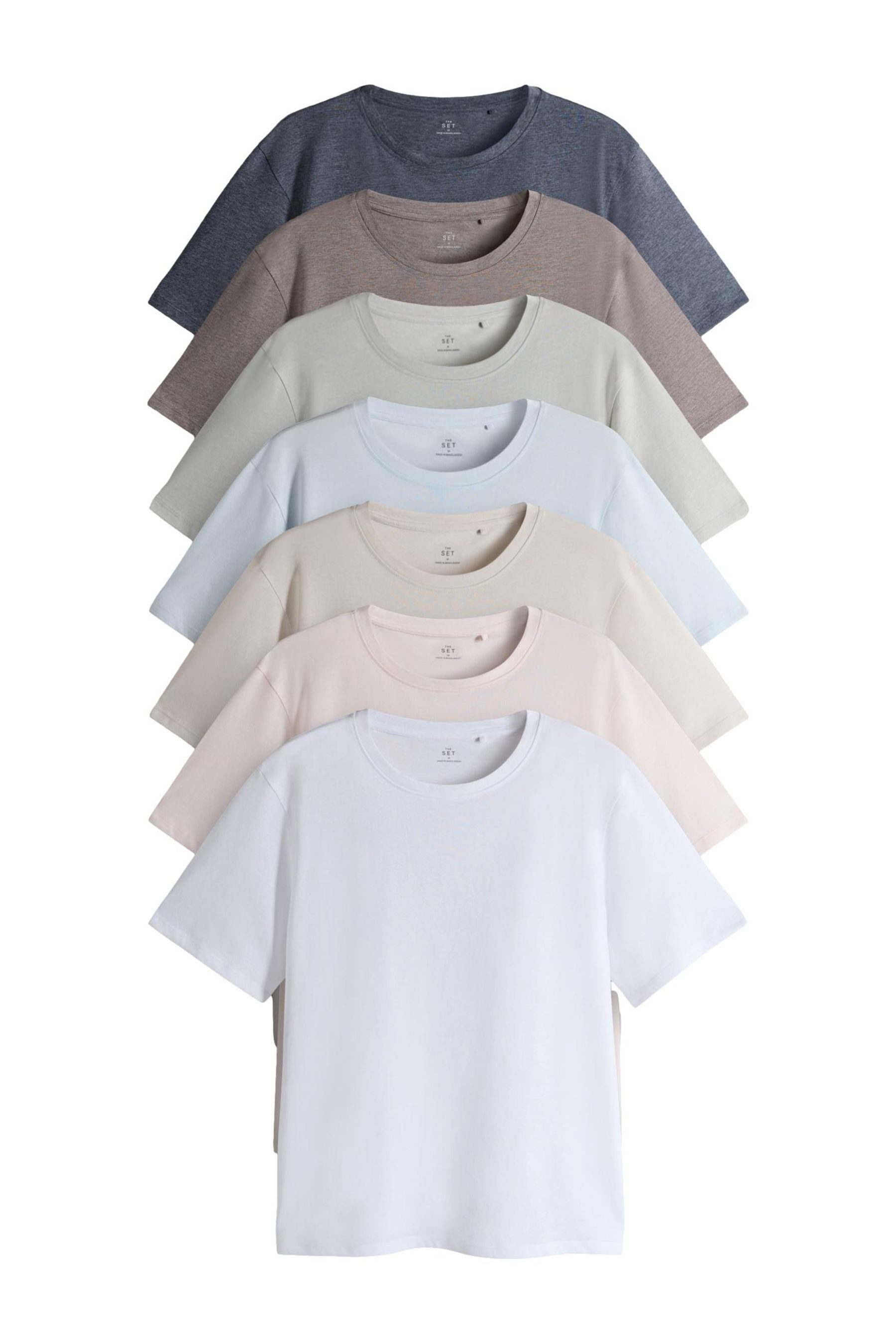 The Set T-Shirt 7er-Pack The Set Essential T-Shirts (7-tlg) günstig online kaufen
