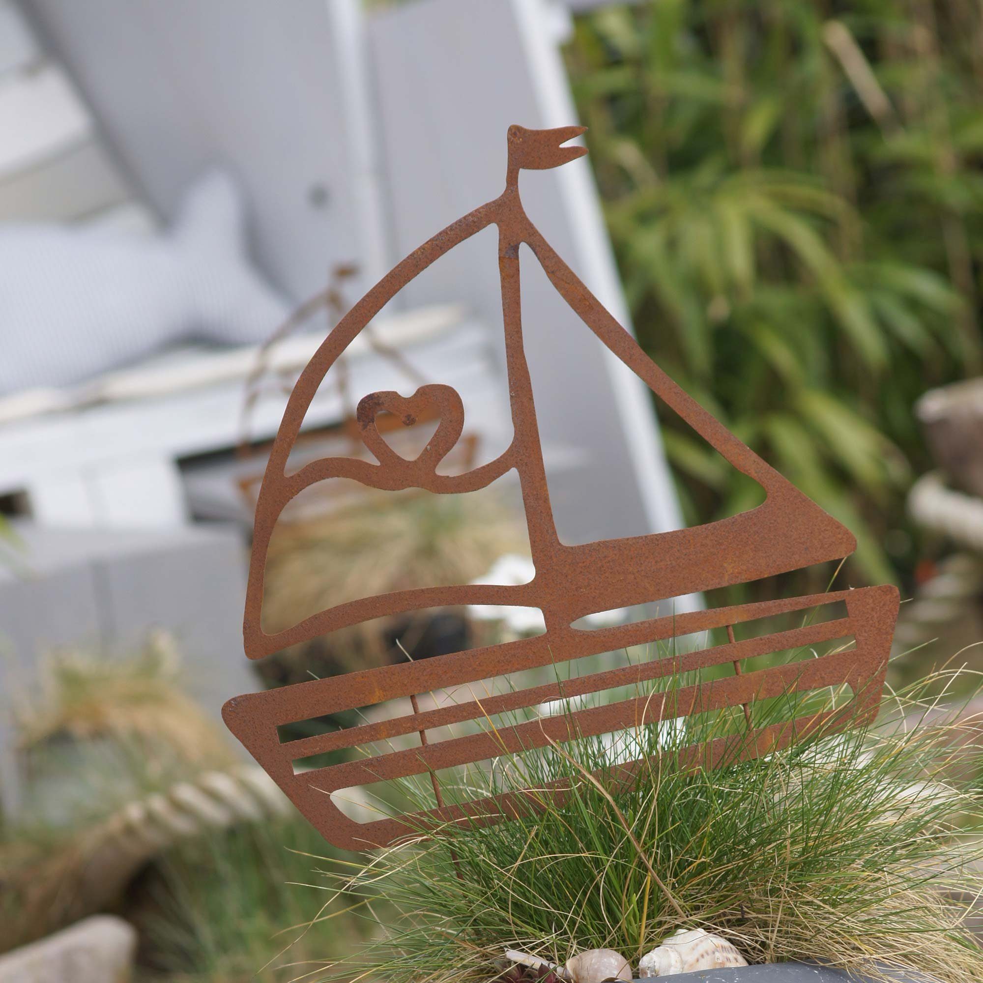 UNUS GARDEN Gartenstecker Roststecker Segelboot verschiedene Größen (1-St) – Bild 5 von 5