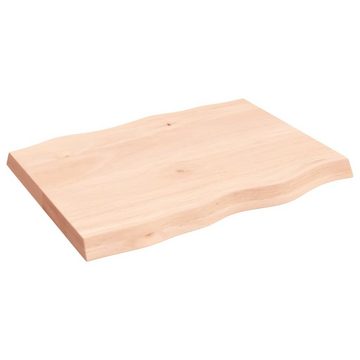furnicato Tischplatte 80x60x(2-6) cm Massivholz Unbehandelt Baumkante (1 St)