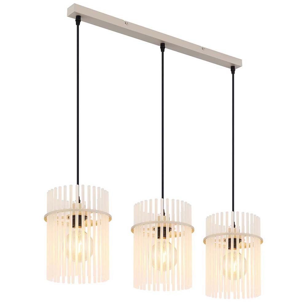 GLOBO LIGHTING Hängeleuchte, Leuchtmittel nicht inklusive, Hängelampe Pendelleuchte Esstischlampe beige Glasstäbe
