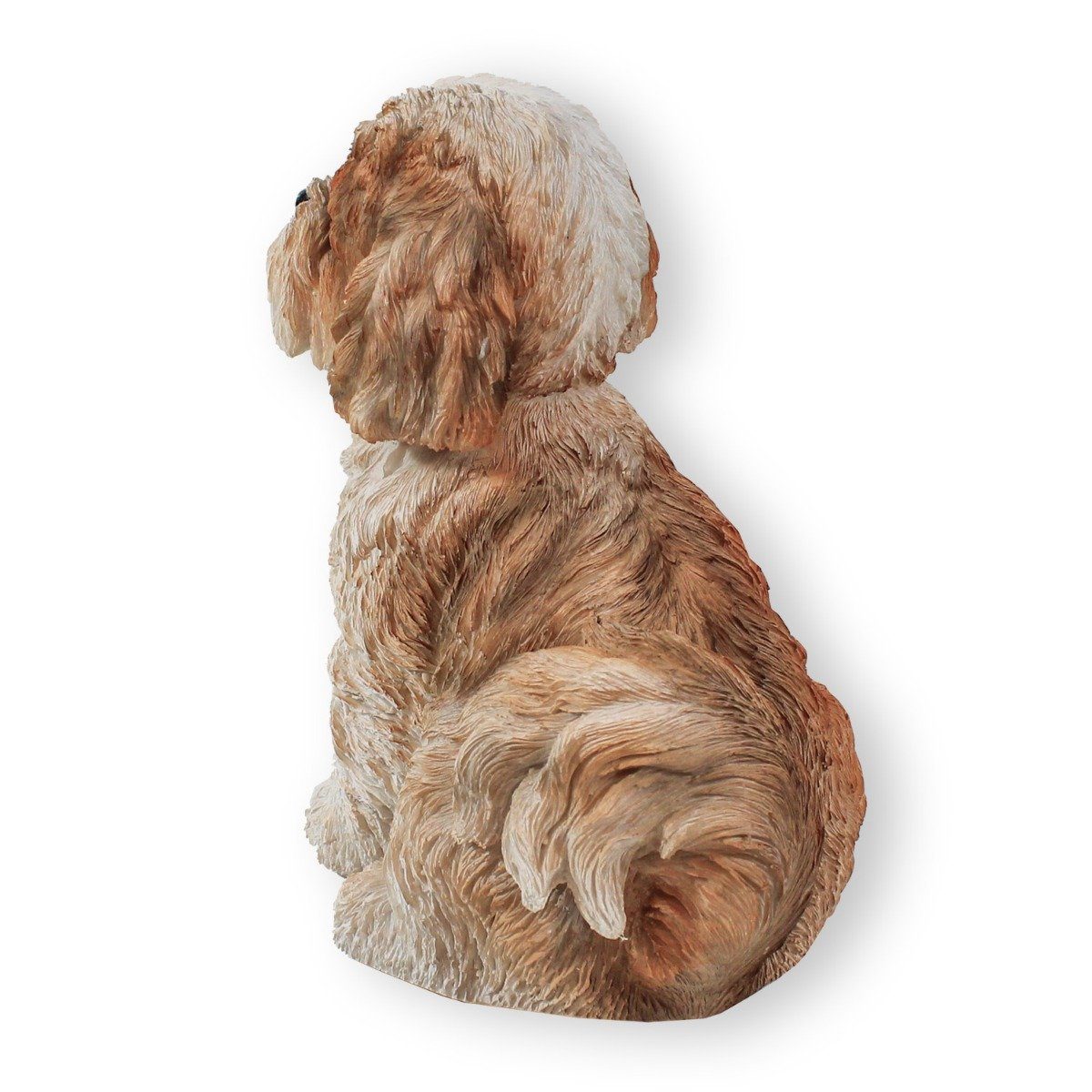 handbemalt, Shih Tierfigur colourliving 22 Filzplättchen, sitzend cm, Tzu Tierfigur mit Darstellung Figur Hunde realistische Welpe