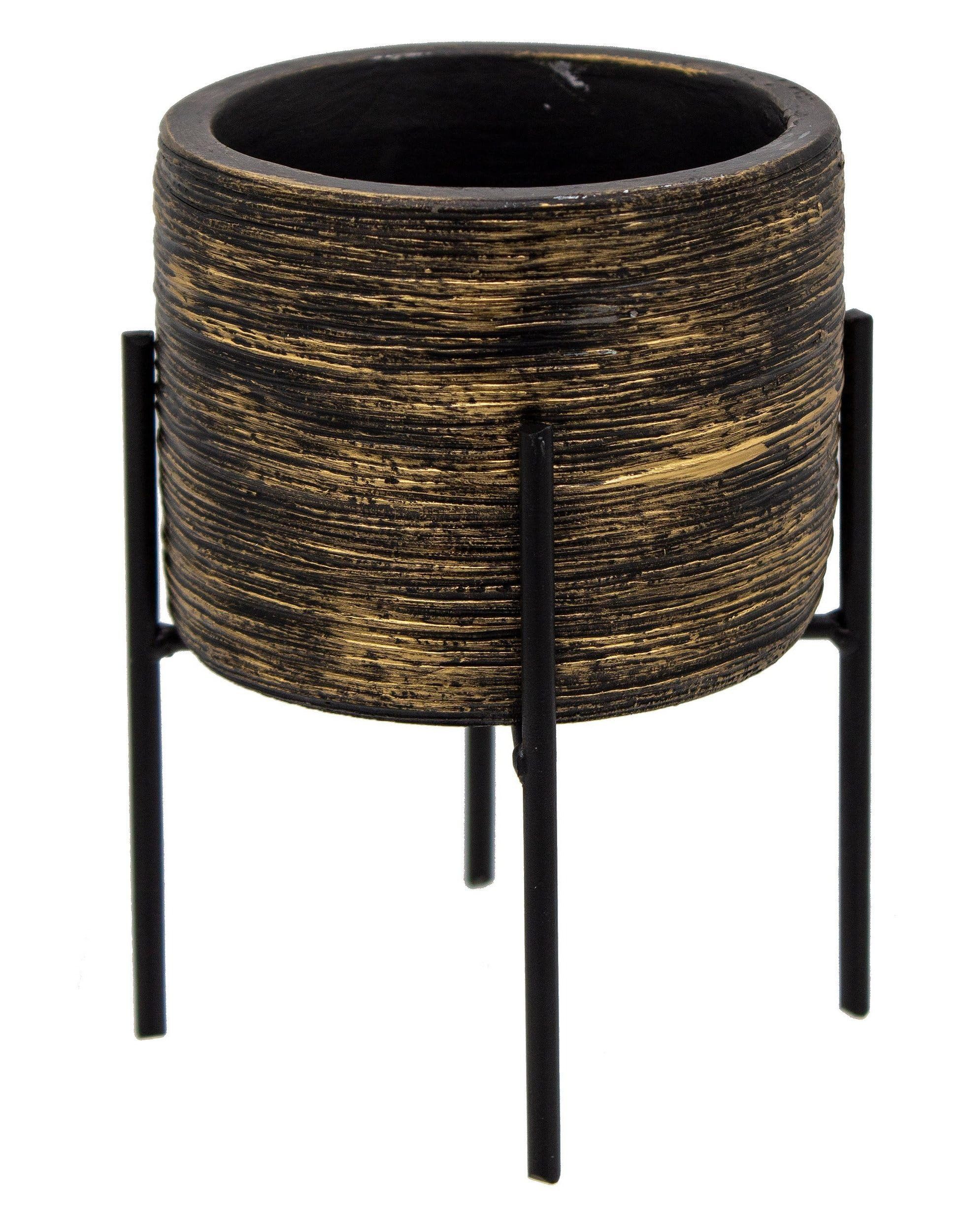 Centi Pflanzkübel Deko Pflanztopf Set mit Metallfüßen, Zement (3er-Set) günstig online kaufen