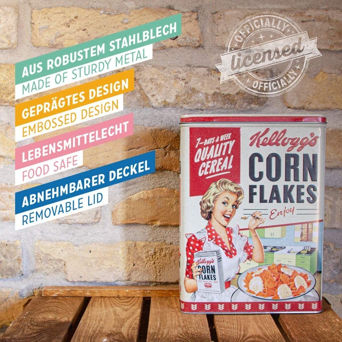 Nostalgic-Art Vorratsdose Kaffeedose Blechdose Müslidose - Kellogg's Cereal – Bild 4 von 4