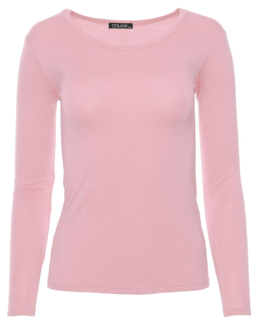 Muse Rundhalsshirt Basic Rundhals Langarmshirt Skinny günstig online kaufen