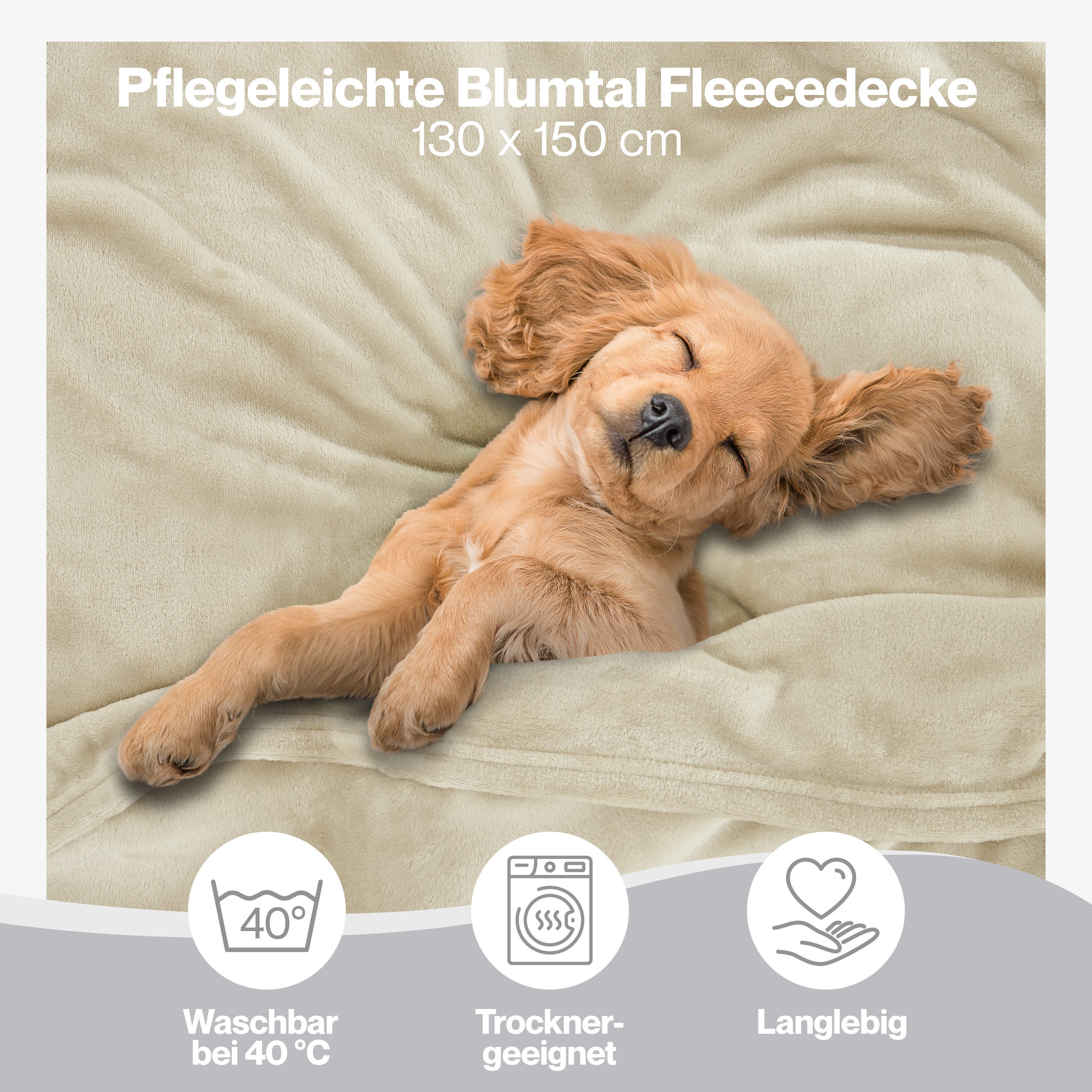 Wohndecke Kuschelige Fleecedecke, Oeko-Tex zertifizierte Decke, Blumtal