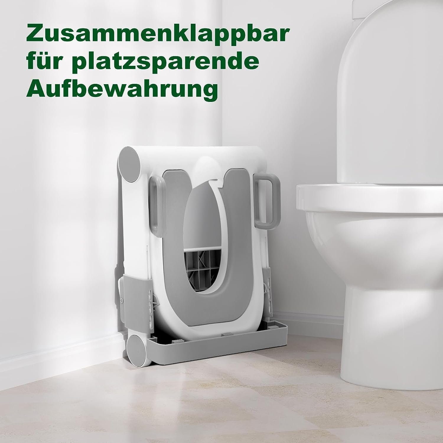 Woltu Baby-Toilettensitz, 38 cm, klappbar, 3 Stufen höhenverstellbar, Anti-Rutsch-Pads
