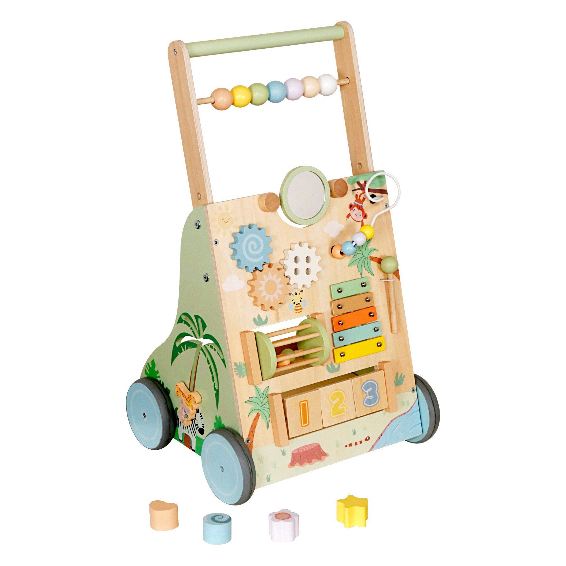 TikTakToo Babywalker Holz Lauflernwagen Montessori Baby 1+ Activity, Fördert Motorik & Koordination