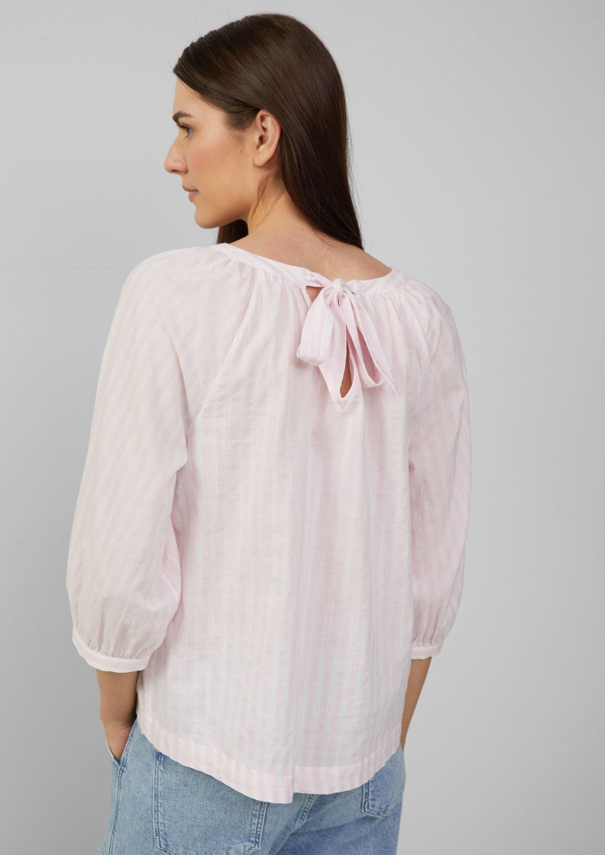 s.Oliver Kurzarmbluse Bluse Streifenbluse mit Raffung günstig online kaufen