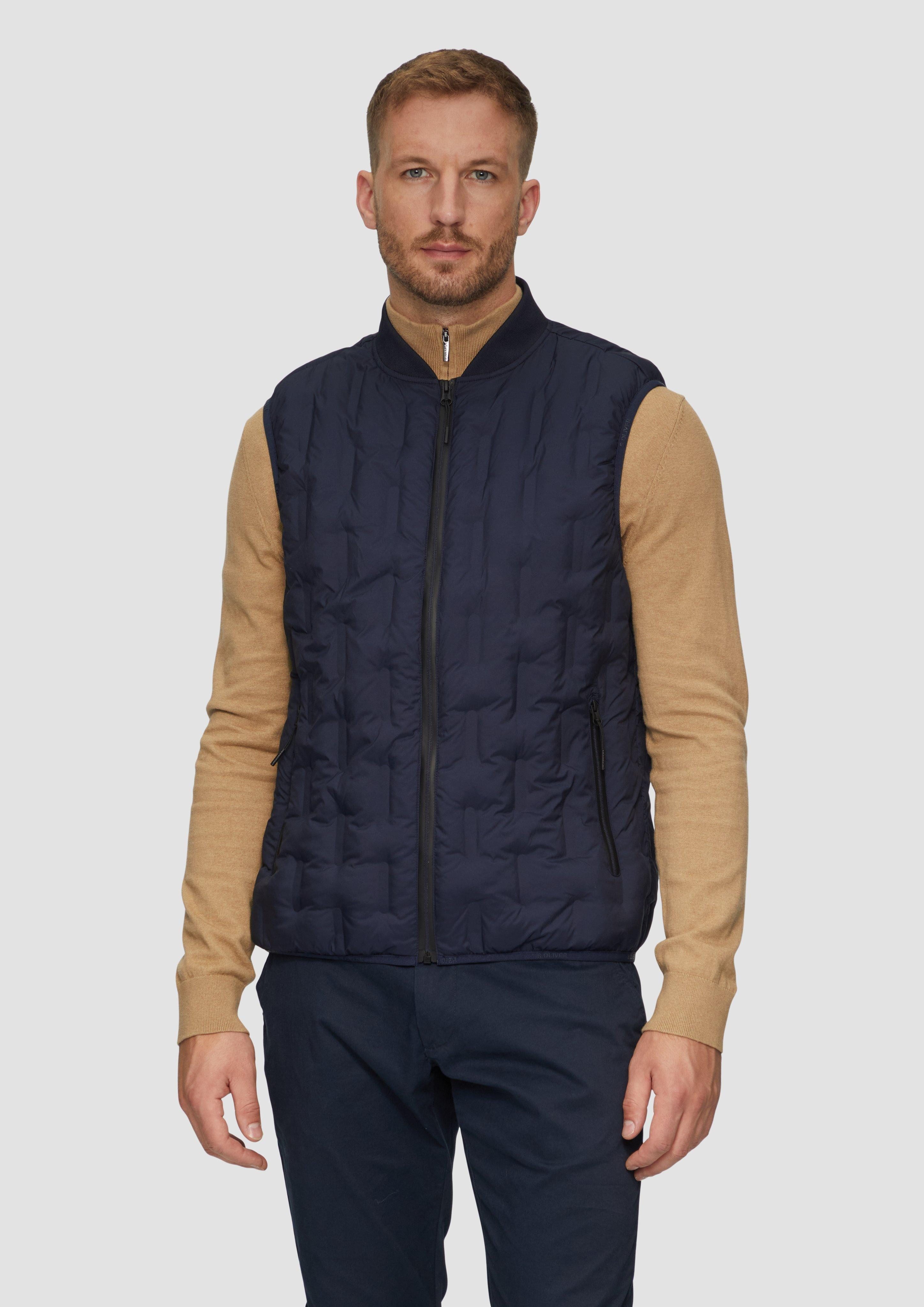 Outdoorjacke Leichte Steppweste mit Strickkragen