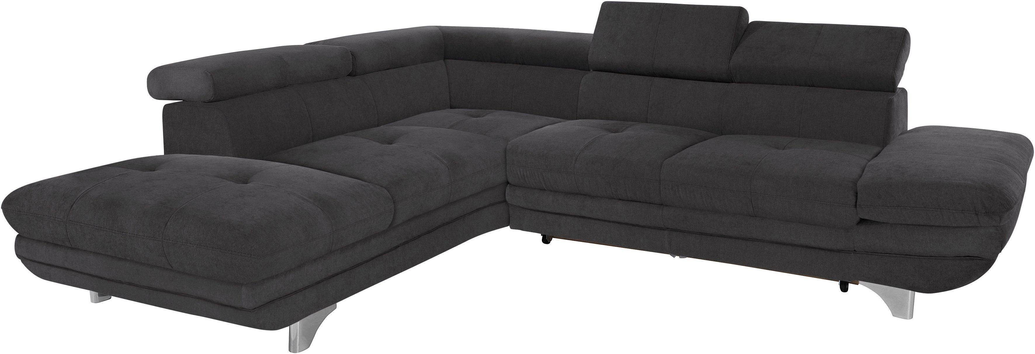 COTTA Polstergarnitur Enterprise L-Form, (Set), Set bestehend aus: Ecksofa mit Arm- & Kopfteilverstellung & Hocker