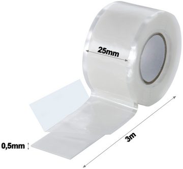 Poppstar Dichtband Silikonband selbstverschweißend zum Isolieren (Wasser, Luft, Strom) (1-St., Farbe weiß) Isolierband und Abdichtband 3m lang, 25mm breit
