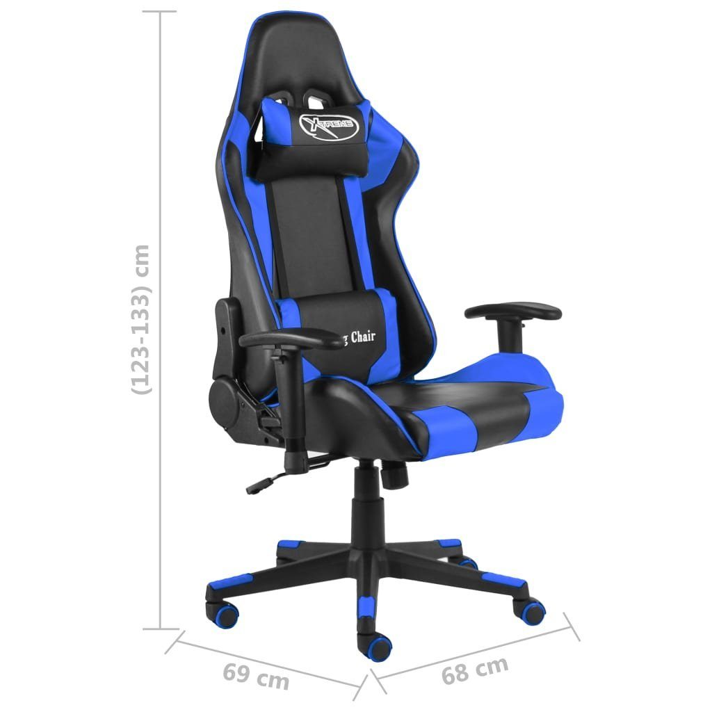 furnicato Gaming-Stuhl Drehbar Blau PVC St) (1