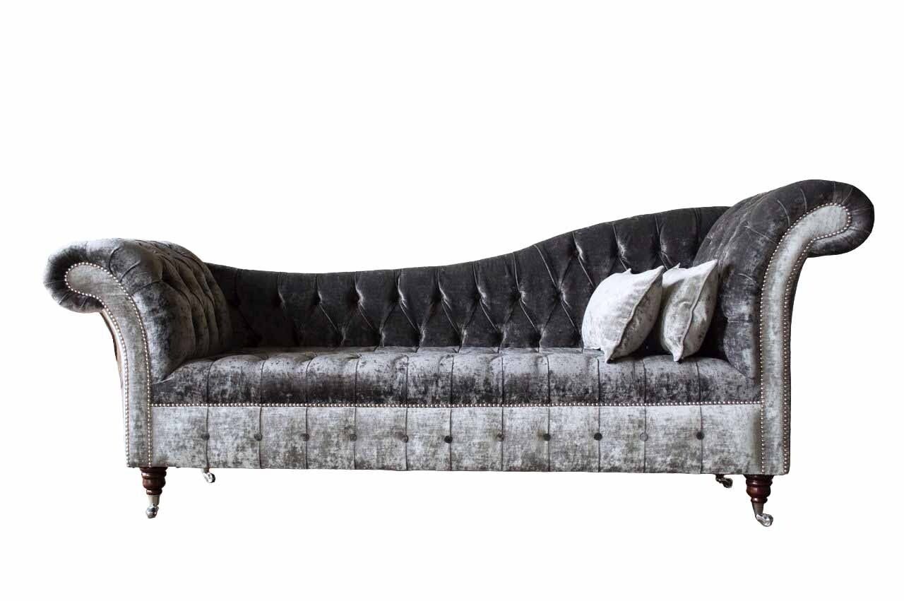 JVmoebel Sofa Graues Chesterfield in Klassische Made Polster Sitzer, Sofas Sofa 3 Europe Design