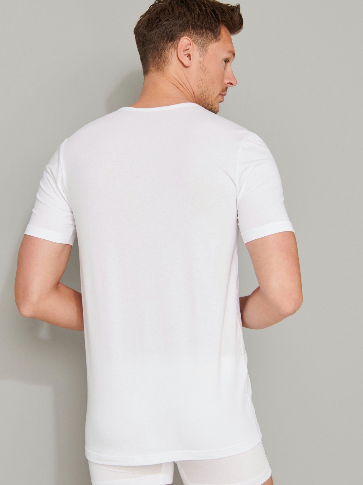 Schiesser T-Shirt 95/5 Organic Cotton (4-tlg) unterziehshirt unterhemd kurzarm