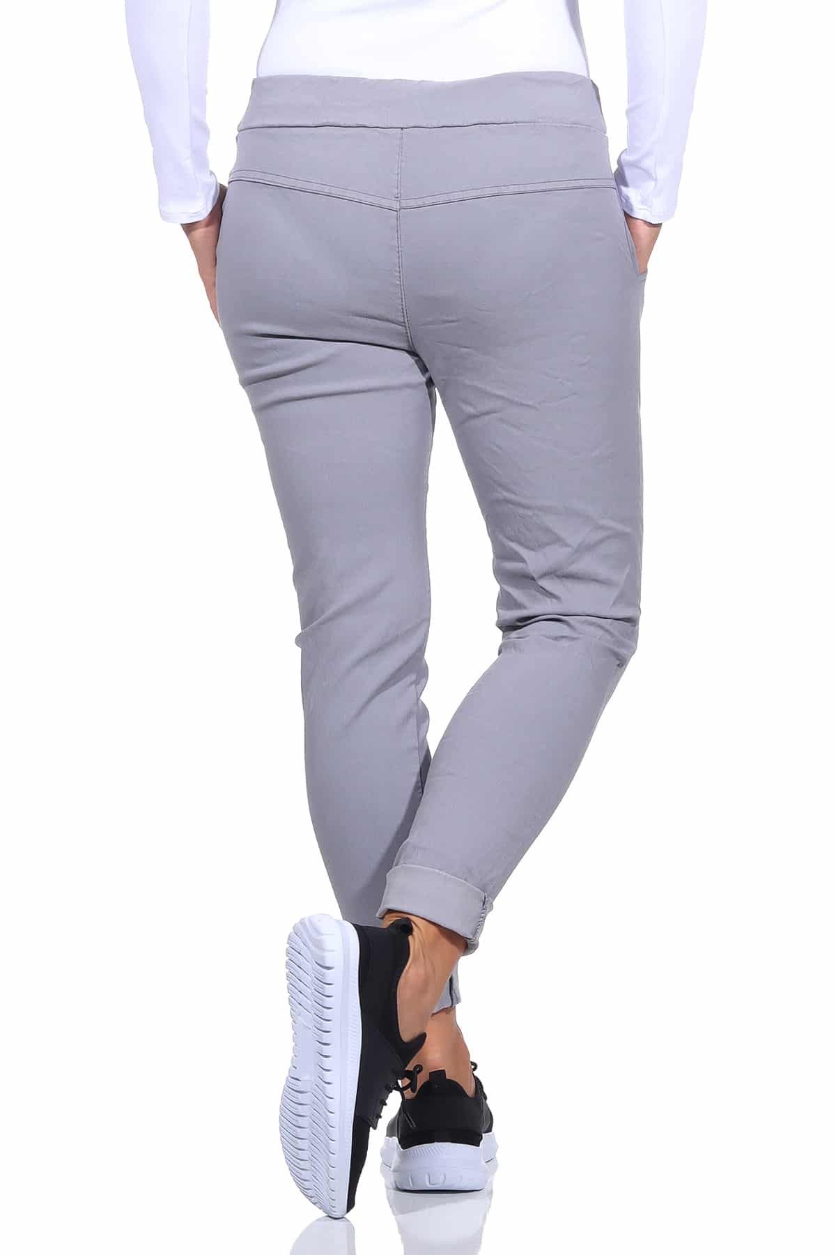 OriginalYou Schlupfhose Damen Freizeithose mit Stretch Schlupfhose Knitterlook Chino Pants in Größe 36-48 erhältlich, moderner Knitterlook, elastischer Bund