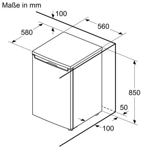 Table Kühlschrank cm 85 KTL15NWEA, 56 BOSCH breit Top hoch, cm