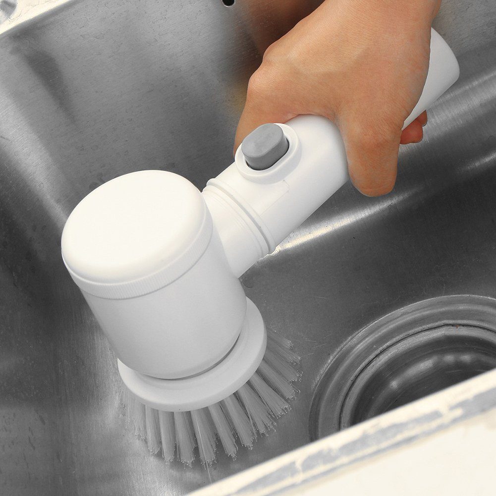 ZAXSD Reinigungsbürsten-Set Elektrische Reinigungsbürste,elektrischer Handheld mit schrubber, austauschbaren kabelloser 3 Bürstenköpfen