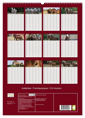 CALVENDO Wandkalender Kaltblüter / Familienplaner / CH-Version (Premium, hochwertiger DIN A2 Wandkalender 2023, Kunstdruck in Hochglanz)