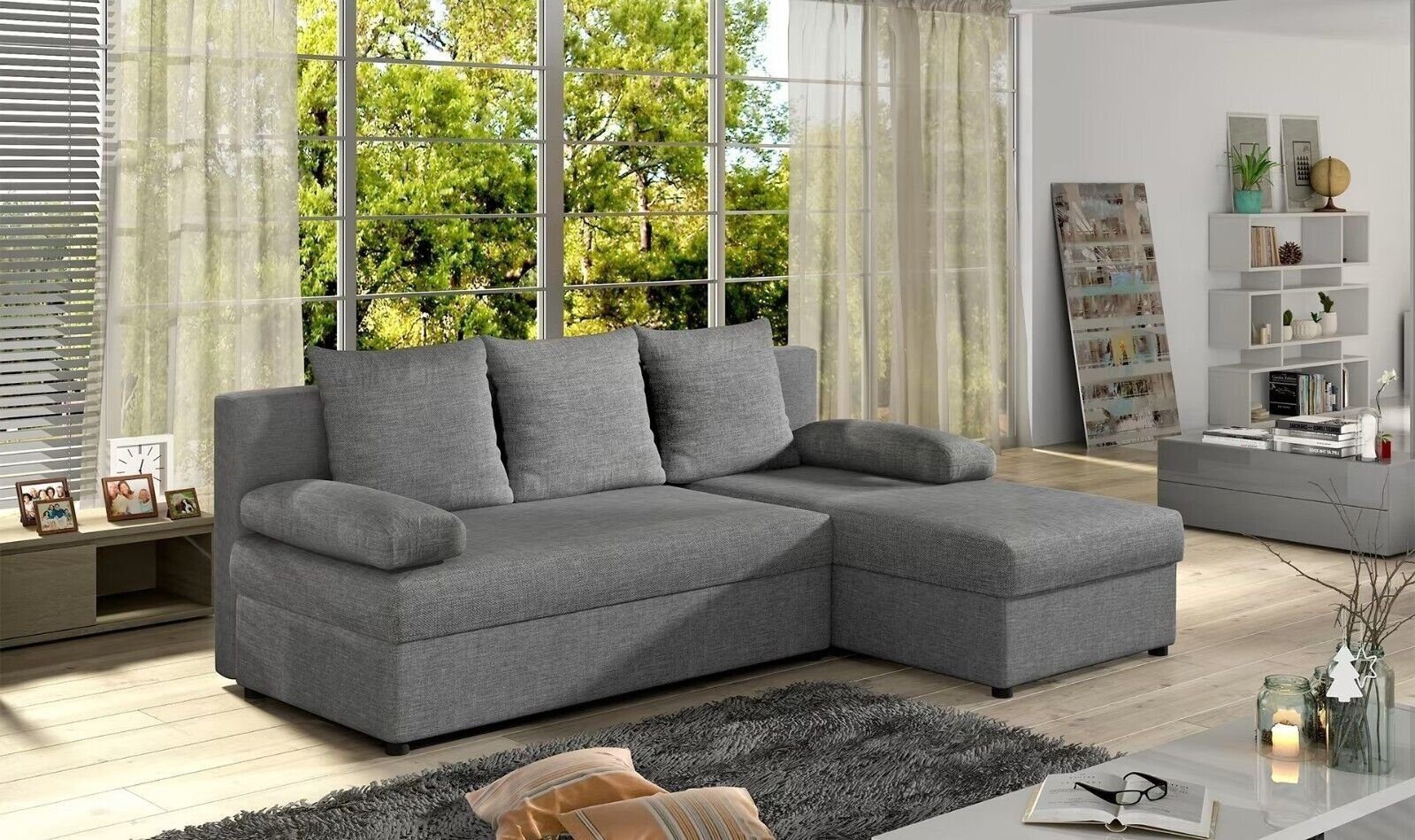 Xlmoebel Ecksofa Design Sofa L-Form Couch Polster Schlafsofa Bettfunktion Couch Sofort, Made in Europa