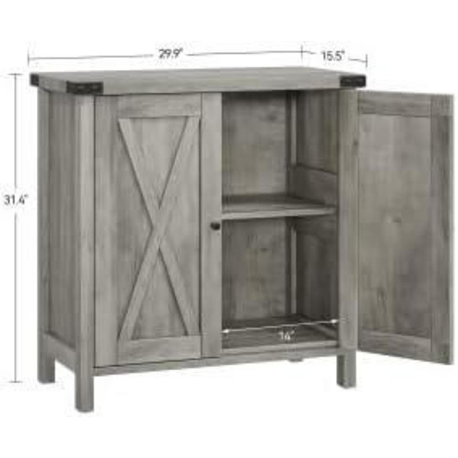 LuxusKollektion Sideboard Sideboard Kommode Anrichte 2 Fächer 2 Türen Wohnzimmer Flur Grau