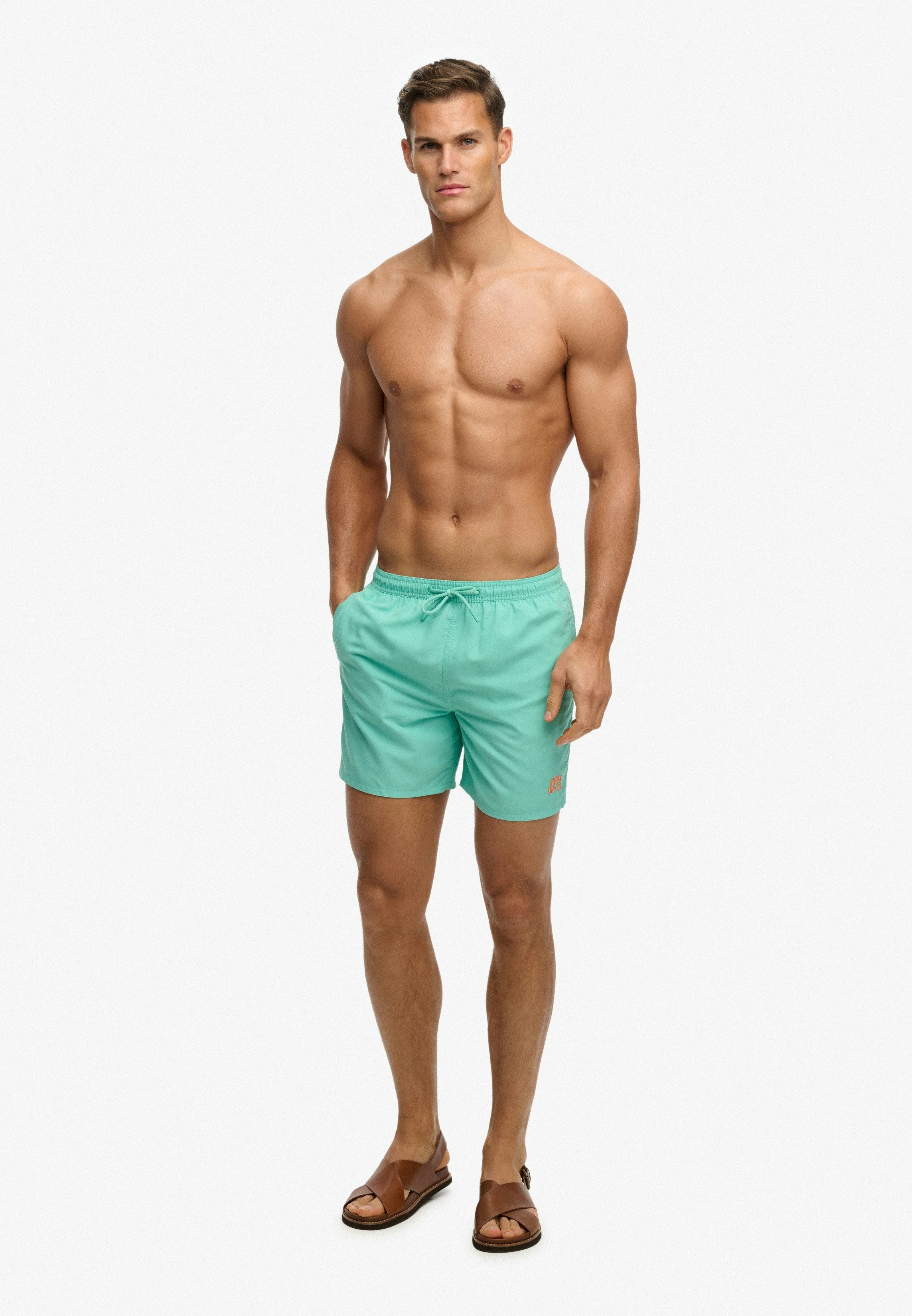 Superdry Badeshorts ESSENTIAL 16 SWIM SHORT Kunstfaser, relaxed fit