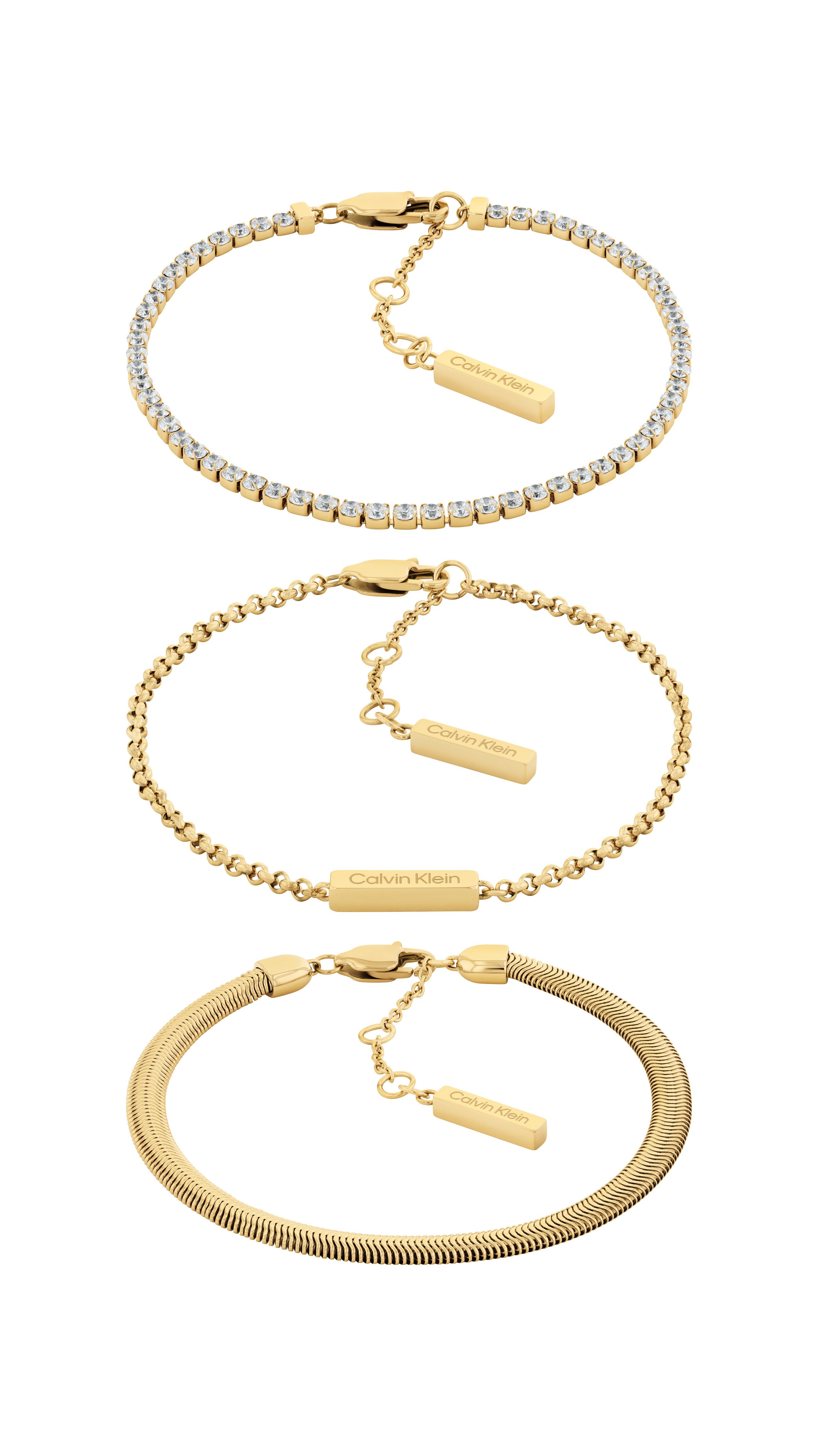 Calvin Klein Armketten Set CK TRIO (Set, 3-tlg), mit Zirkonia (synth) günstig online kaufen