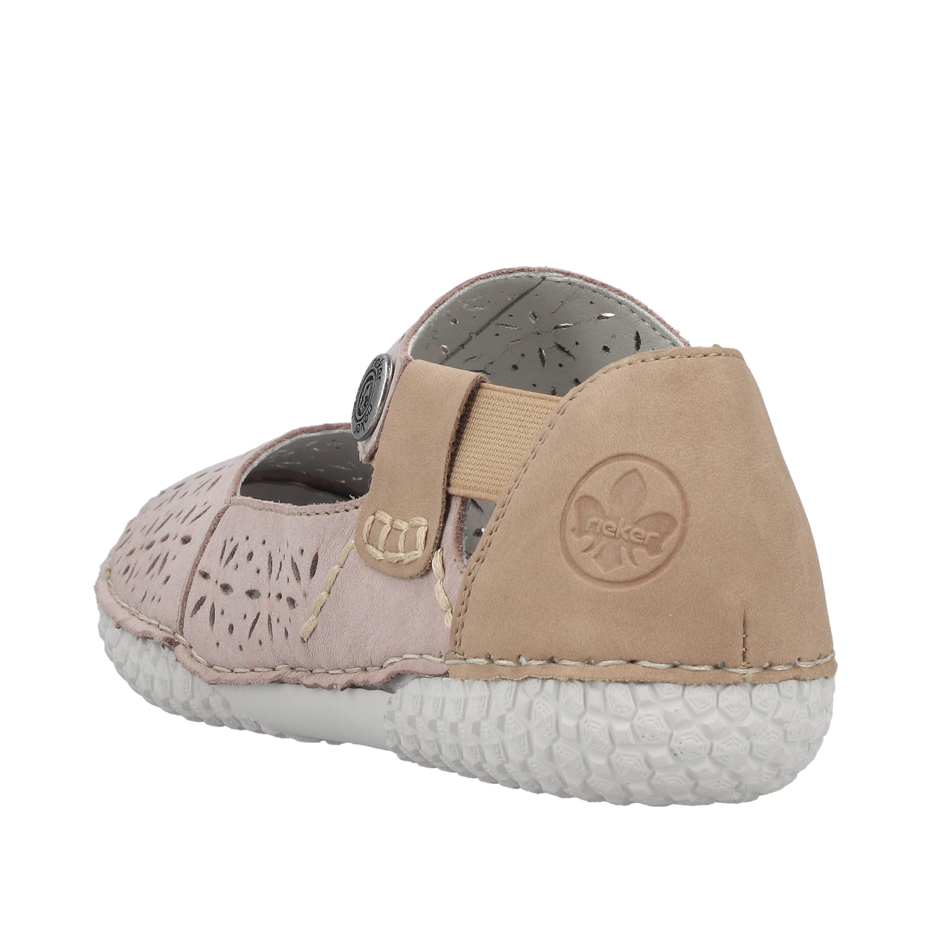 Rieker Riemchenballerina Schlupfschuh, Slipper mit modischer Perforation