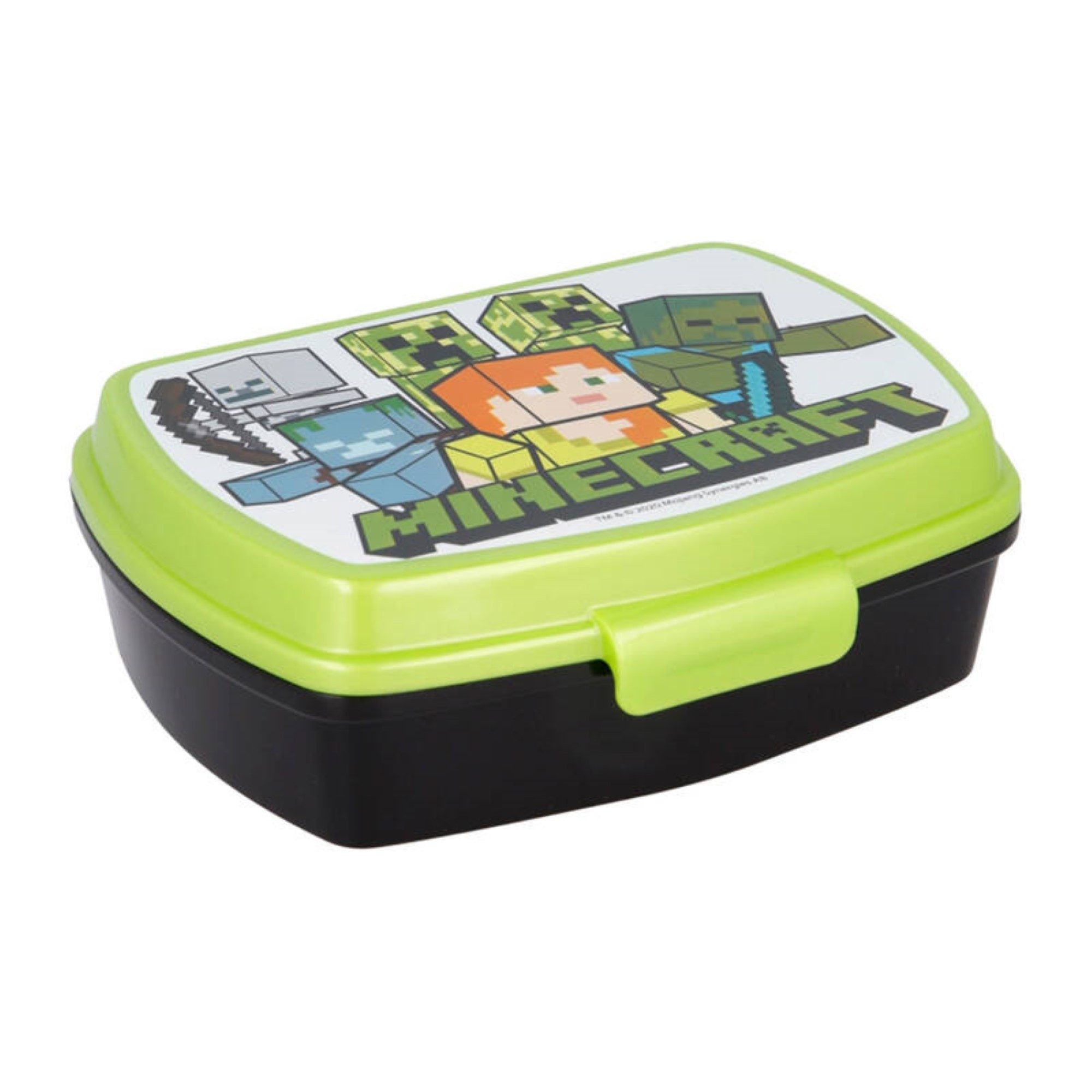 Minecraft Lunchbox Brotdose für Kinder in Grün-Schwarz Frühstücksbox 750 ml, (1-tlg)