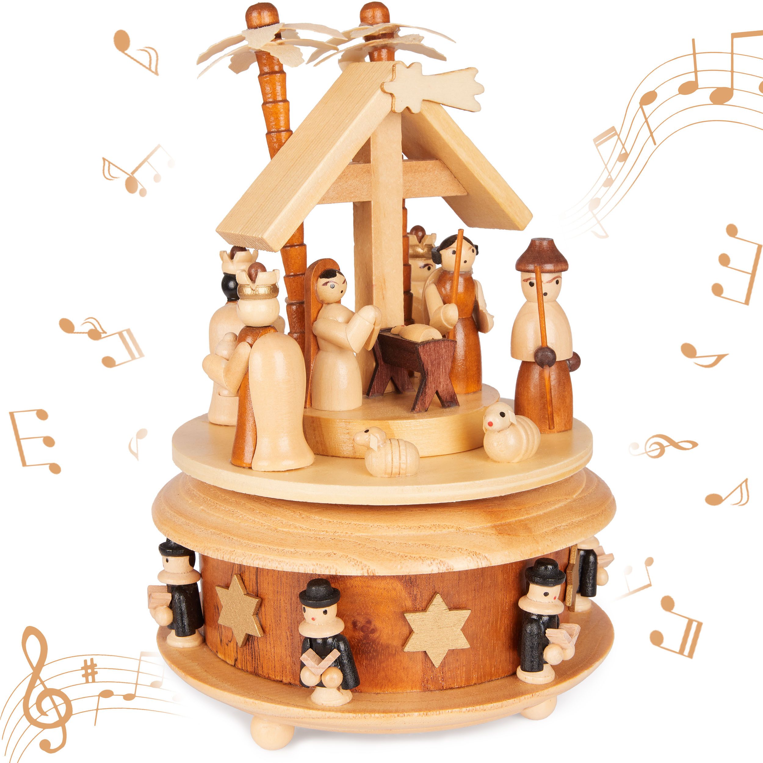 BRUBAKER Spieluhr Krippe mit Jesus, Maria und Josef - Melodie: Stille Nacht günstig online kaufen