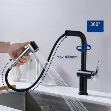 CECIPA Küchenarmatur Armatur Küche Küchenarmatur 360° Edelstahl Spültischarmatur Wasserhahn