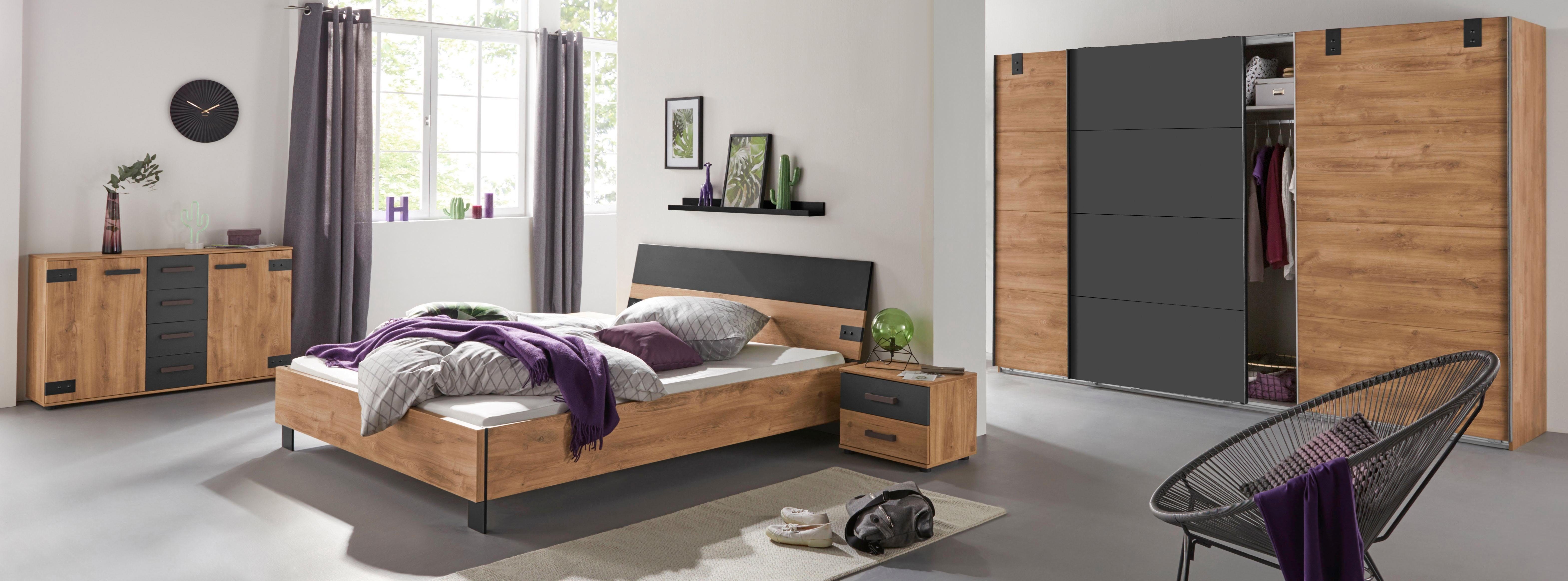 Wimex Schwebetürenschrank Malmö, Kleiderschrank wahlweise mit oder ohne Spiegel Kleiderschrank im Industrial Design, 225 oder 270cm breit
