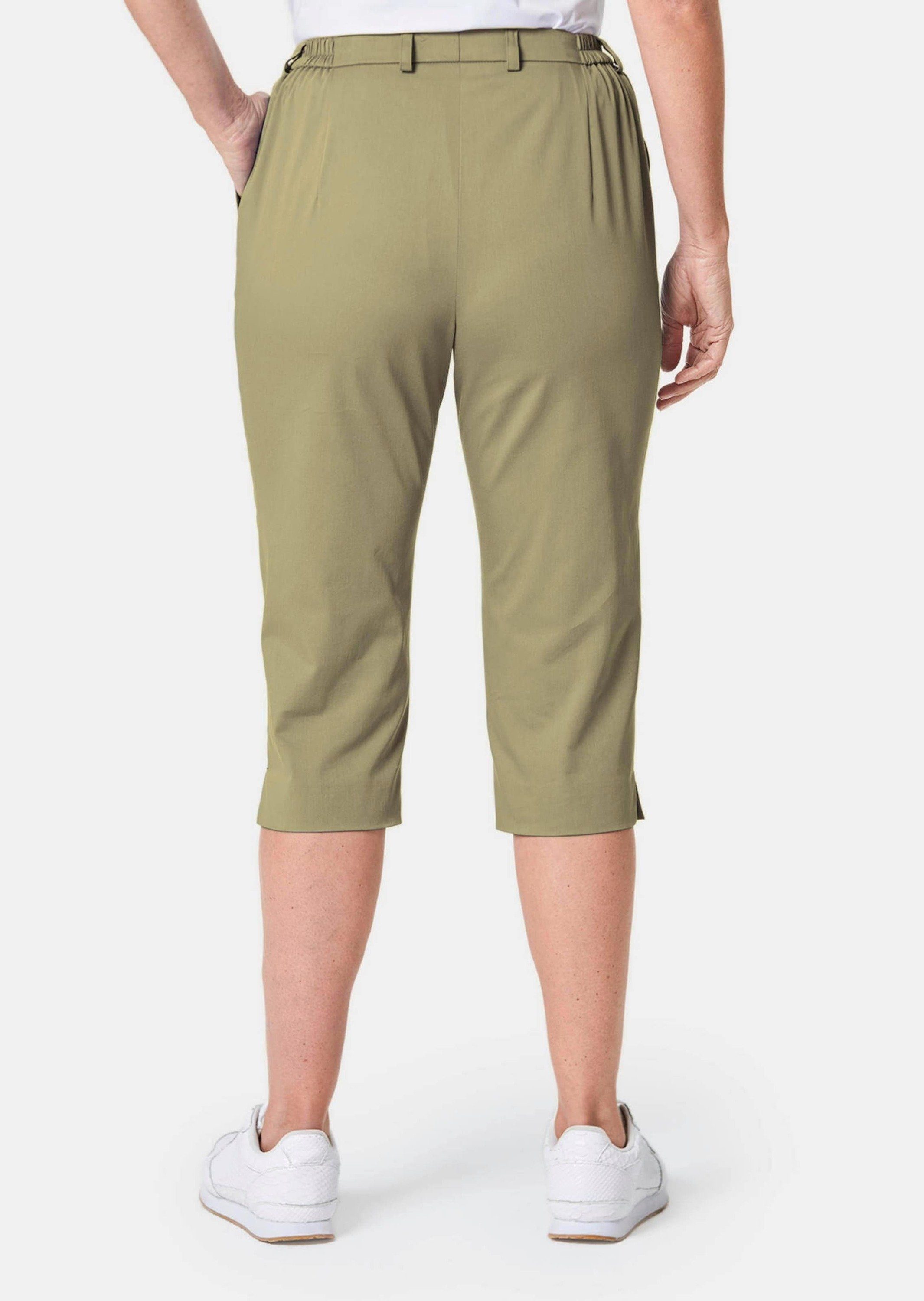 GOLDNER Caprihose Kurze Caprihose aus Satin mit Stretch