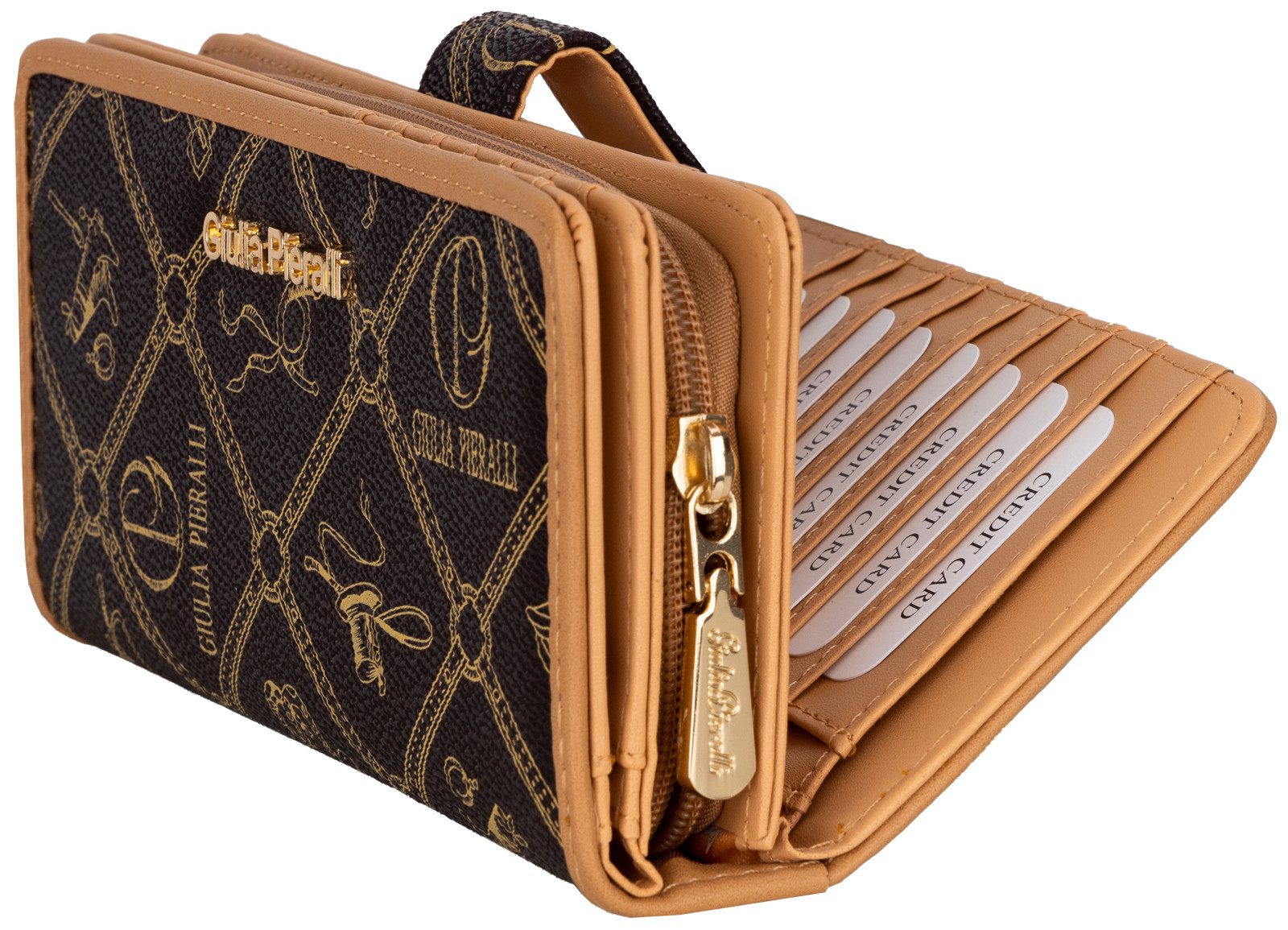 Giulia Pieralli Geldbörse Giulia Pieralli Damen Geldbörse Geldbeutel Brieftasche Portmonee XXL, Damen Geldbörse klappbar mit Reißverschluss Portemonnaie Geldbeu – Bild 4 von 5