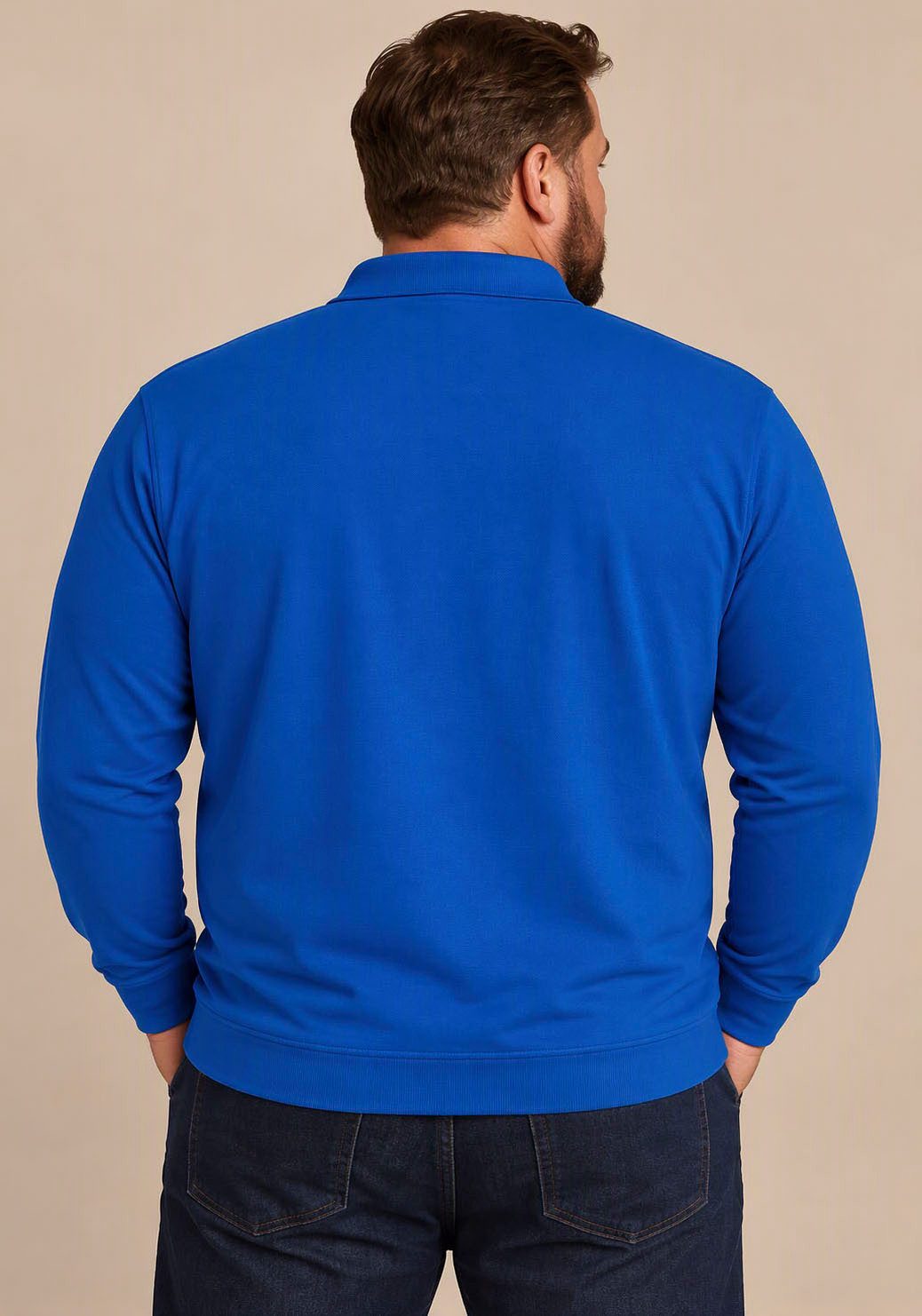 Man's World Plus Poloshirt auch in Grosse Größen bis Gr. 7XL Bauch-Fit mit Langarm, klassischer Polokragen, mit Knopfleiste am Ausschnitt – Bild 2 von 5