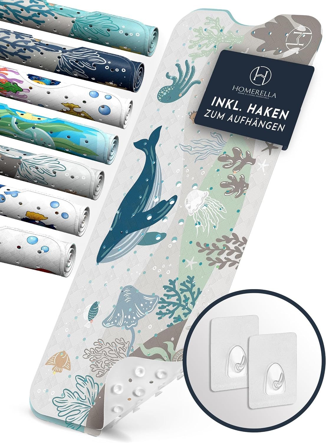 Homerella Badematte rutschfest Kinder - 100% BPA frei Inkl. 2 Haken zum Auf günstig online kaufen