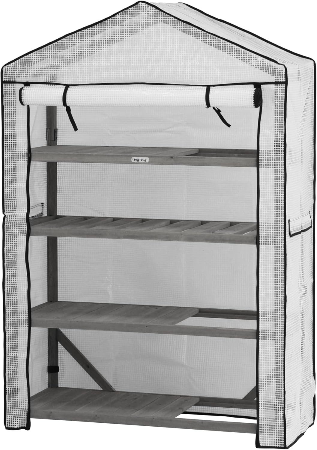 VegTrug Gewächshaus VegTrug® - mit Holzrahmen und 4 Fachböden, Foliengewächshaus inkl. Abdeckung - in 2 Größen