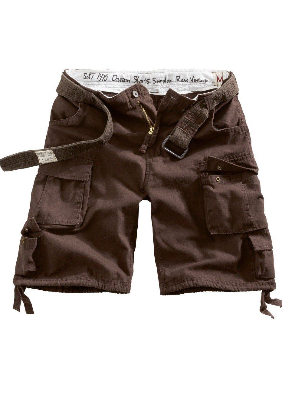 Surplus Raw Vintage Shorts Division mit 100% Baumwolle Brown (07-5598)