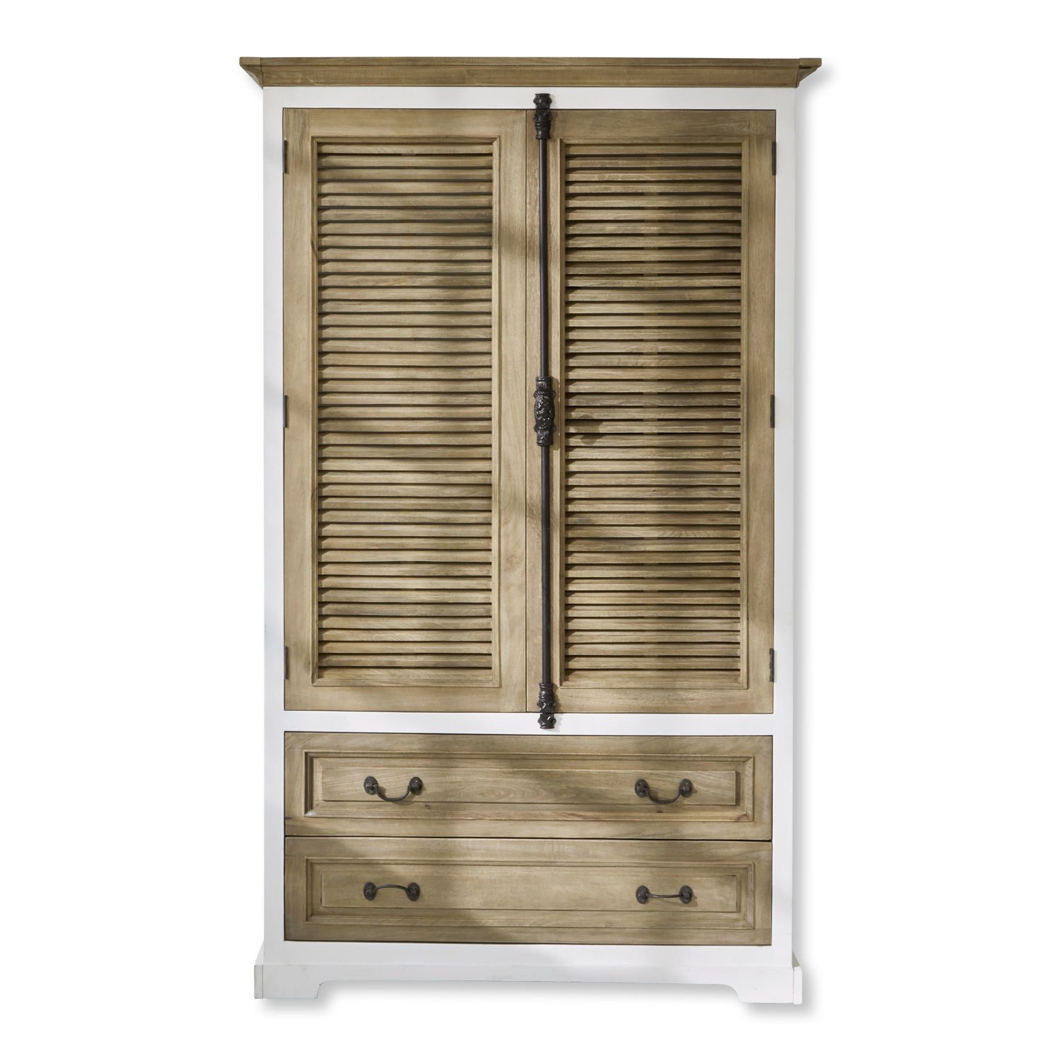 Mirabeau Kleiderschrank Schrank Bureau braun/weiß