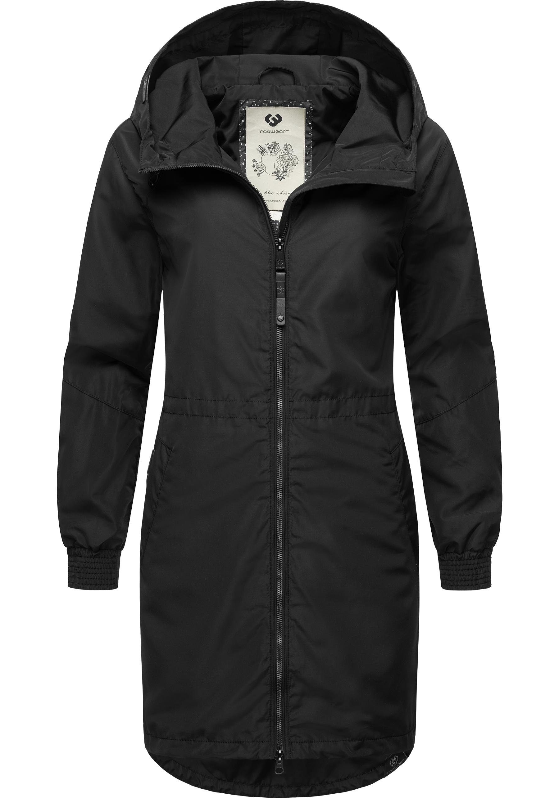 Ragwear Outdoorjacke Bronja stylischer unifarbener Übergangsmantel schwarz | Übergangsjacken